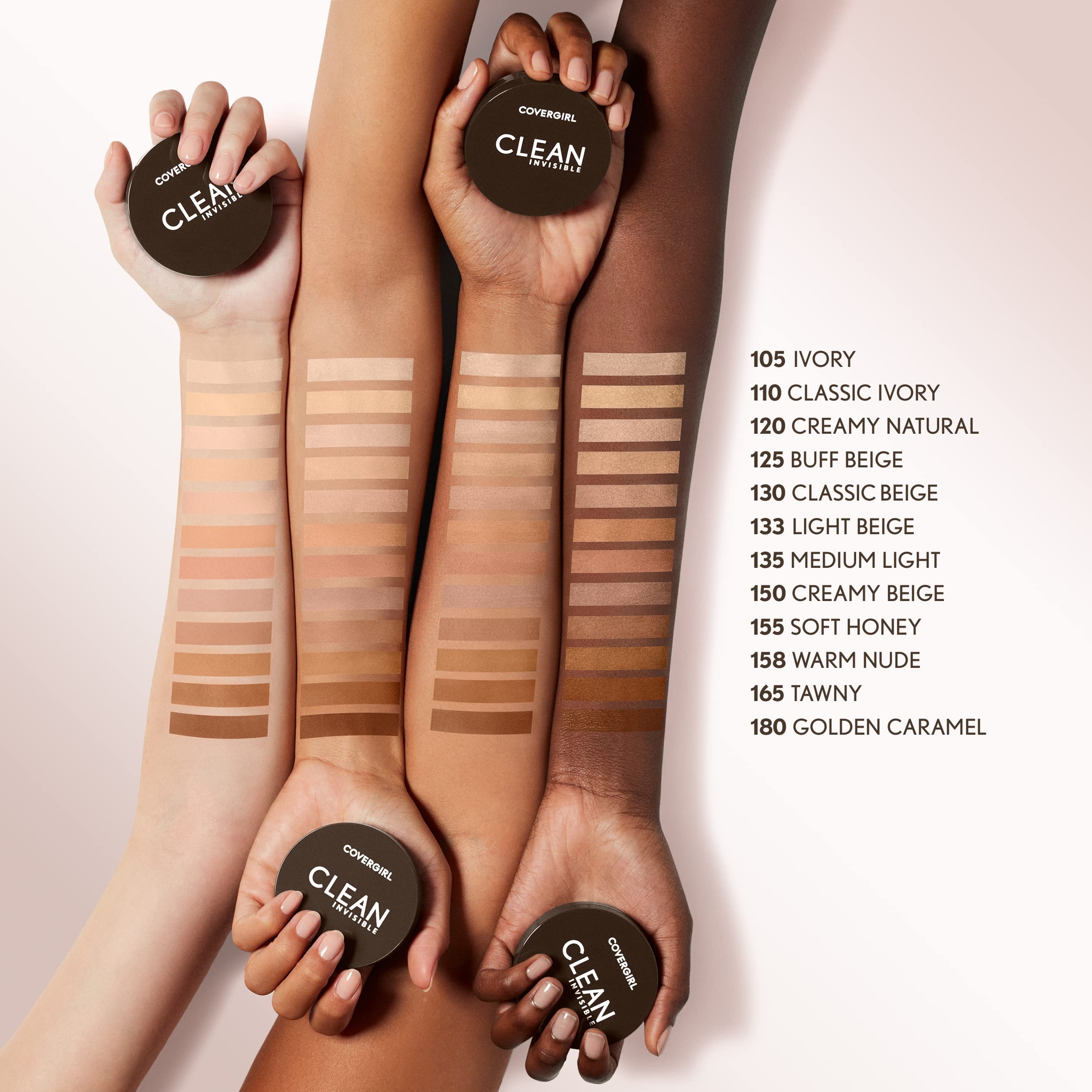 Foto 5 pulgar | Polvo Prensado Covergirl Clean Invisible Light Beige 133 - Venta Internacional.