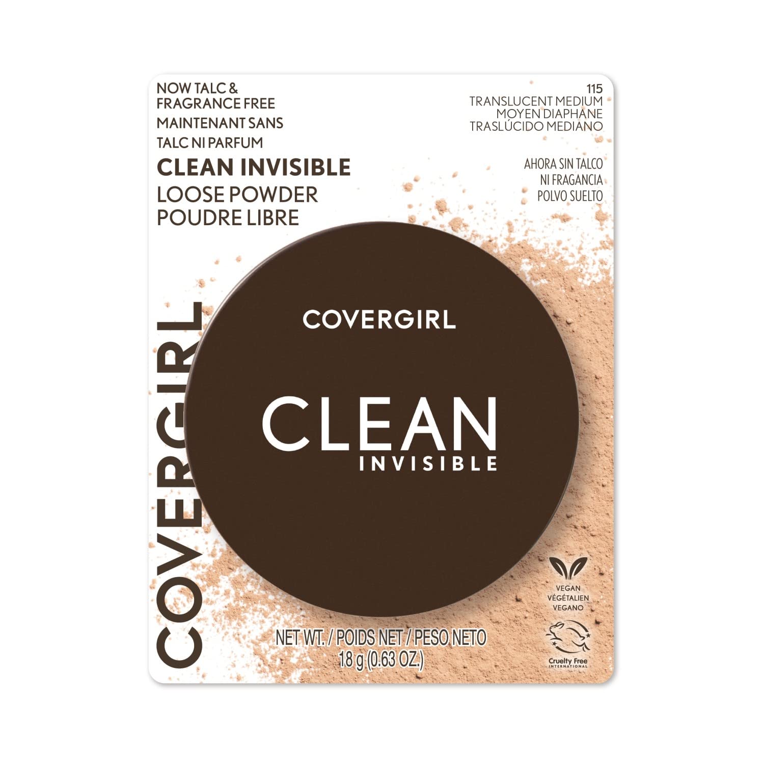 Foto 3 pulgar | Polvo Suelto Covergirl Clean Invisible Translucent Medium 18 G - Venta Internacional.