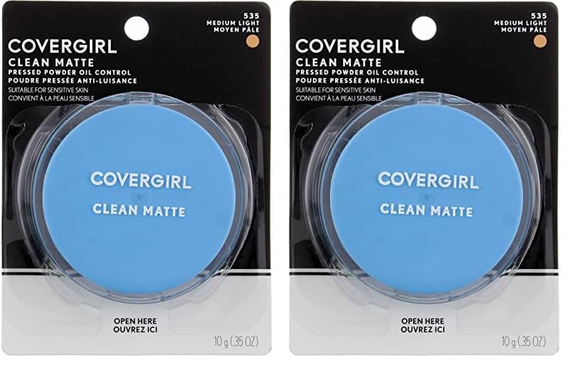 Polvo Prensado Covergirl Clean Matte Medium Light 10 G (x2) - Venta Internacional.