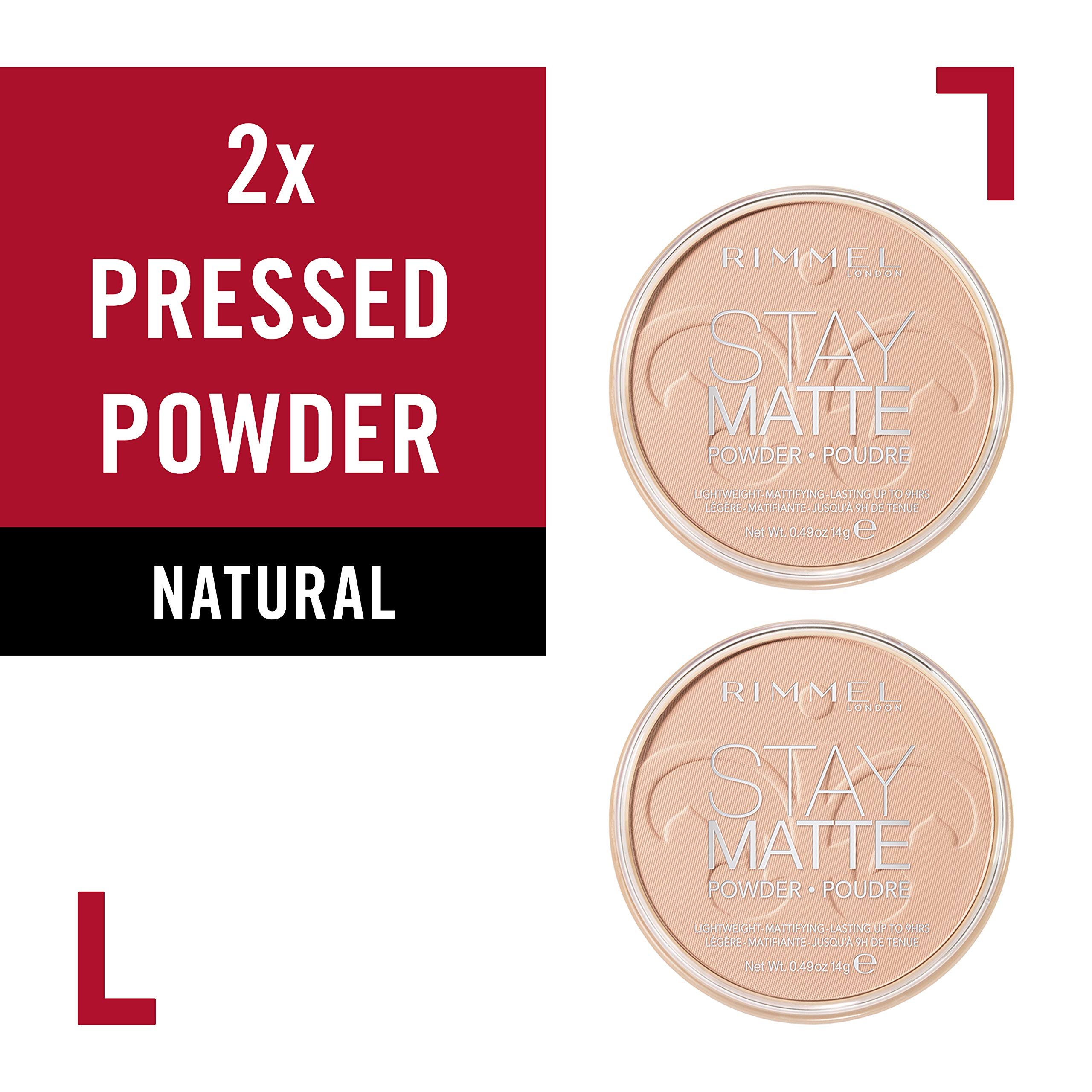 Foto 3 pulgar | Polvo Prensado Rimmel Stay Matte Natural, 14 G, 2 Unidades - Venta Internacional.