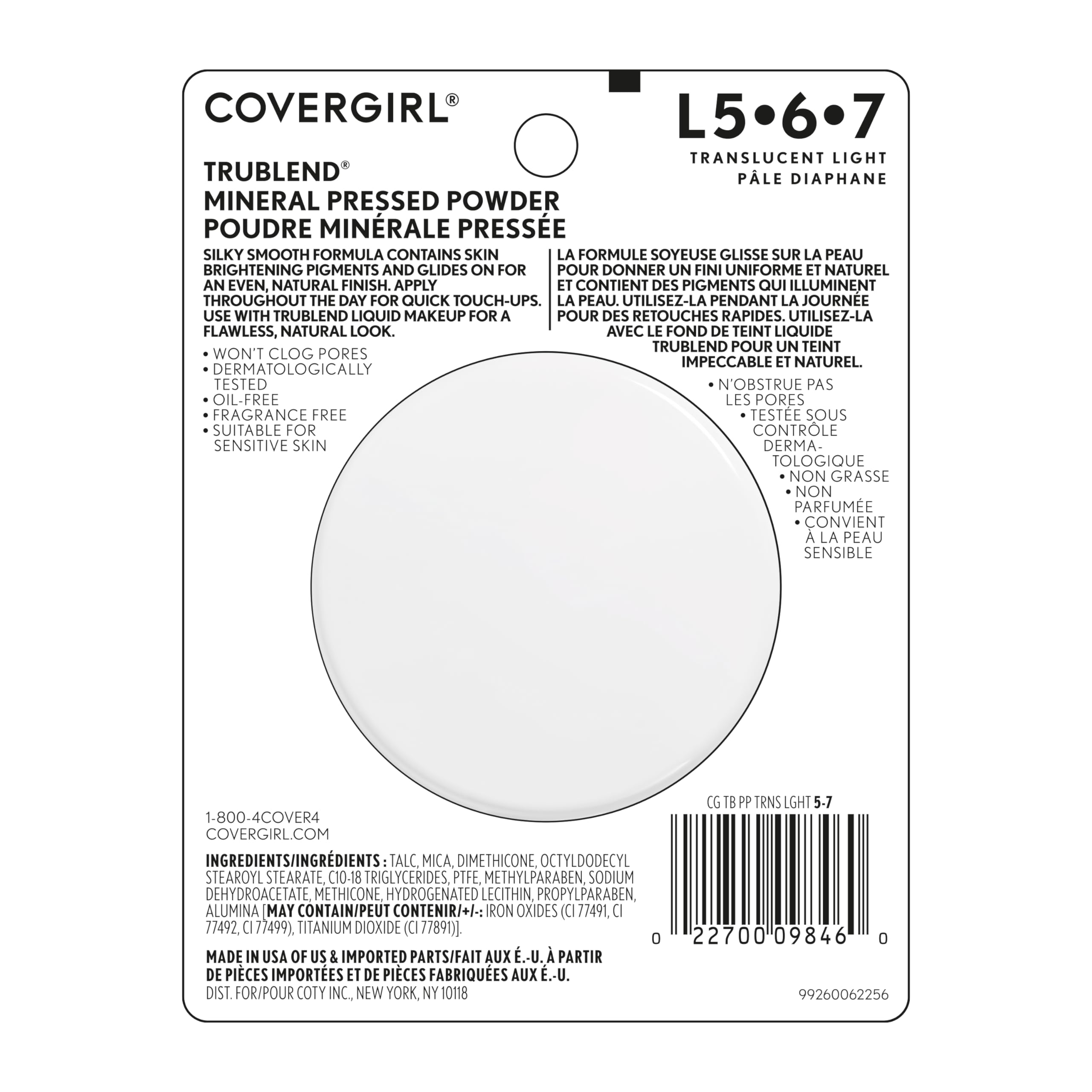 Foto 8 pulgar | Maquillaje En Polvo Mineral Covergirl Trublend Translucent Light - Venta Internacional.