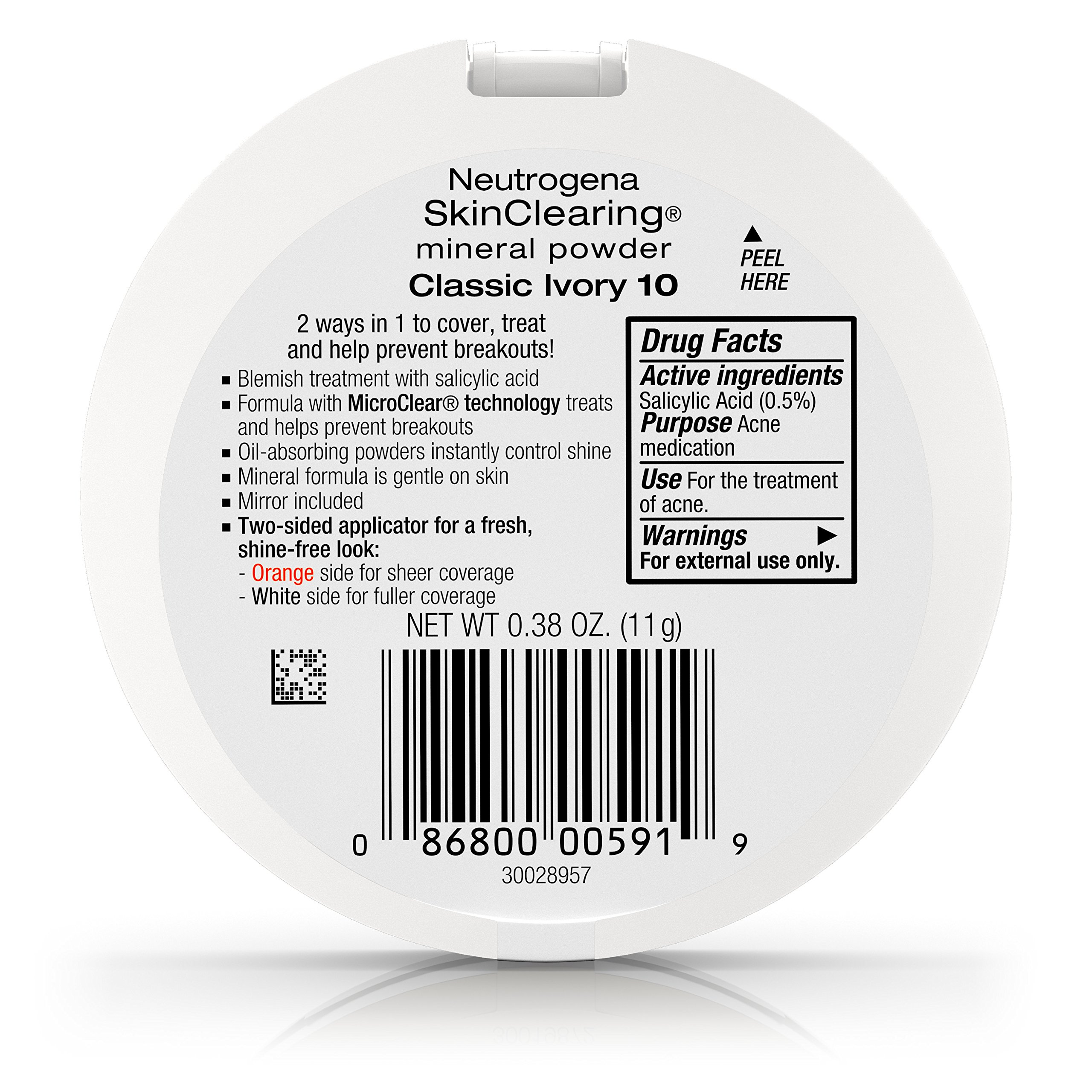 Foto 5 pulgar | Polvo Neutrogena Skinclearing Mineral Classic Ivory 10 - Venta Internacional