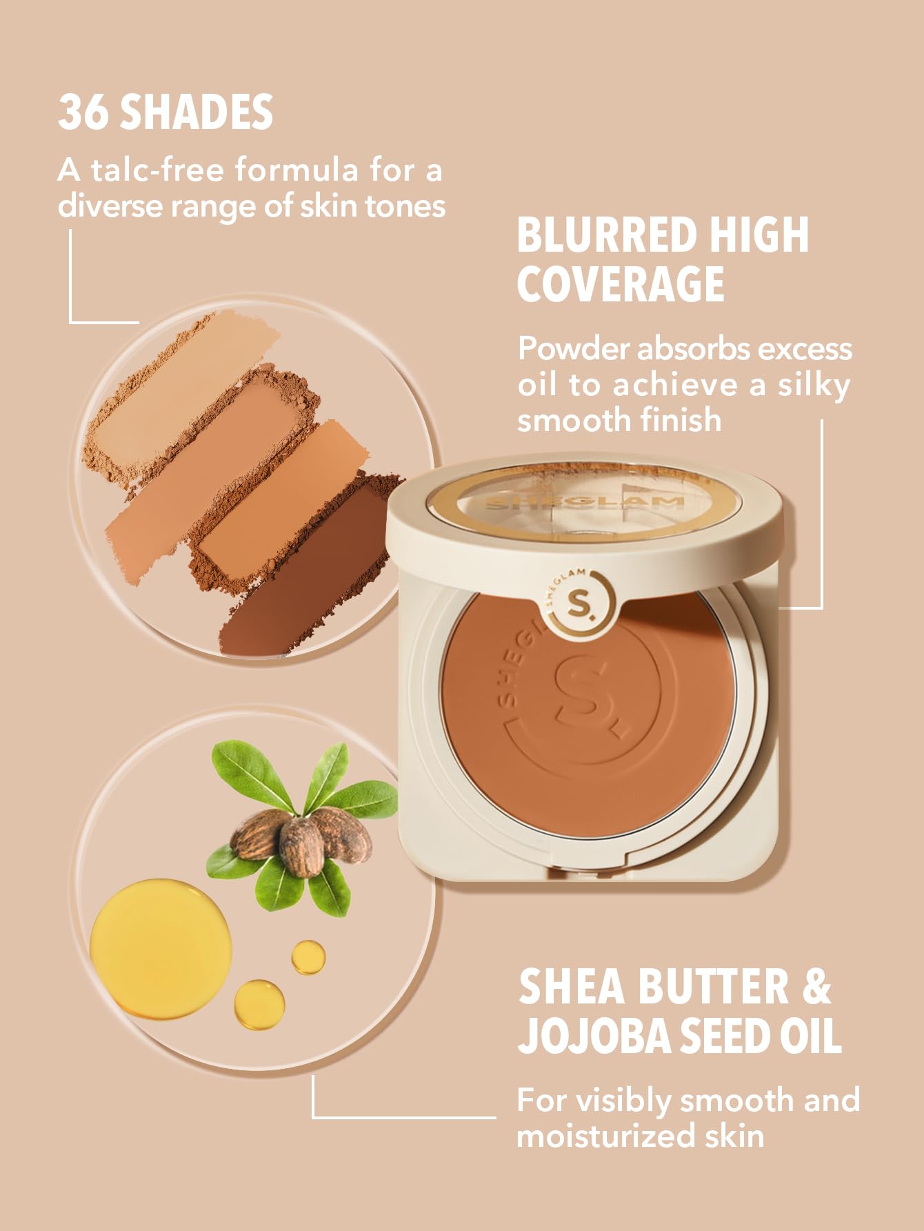 Foto 4 pulgar | Base de Maquillaje en Polvo Sheglam Skin-focus Full Coverage Golden - Venta Internacional