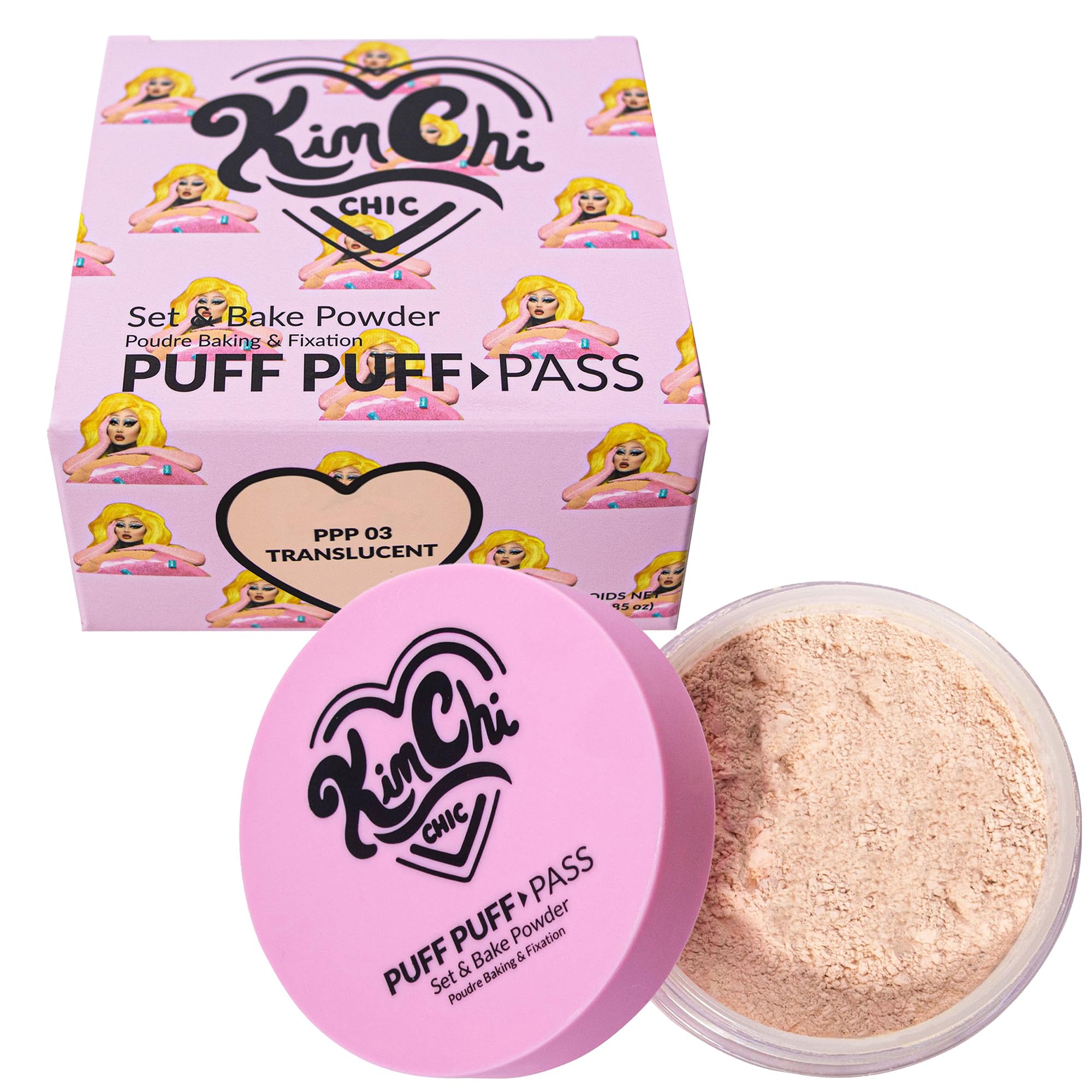 Polvo Fijador Kimchi Chic Beauty Puff Pass Translúcido - Venta Internacional.