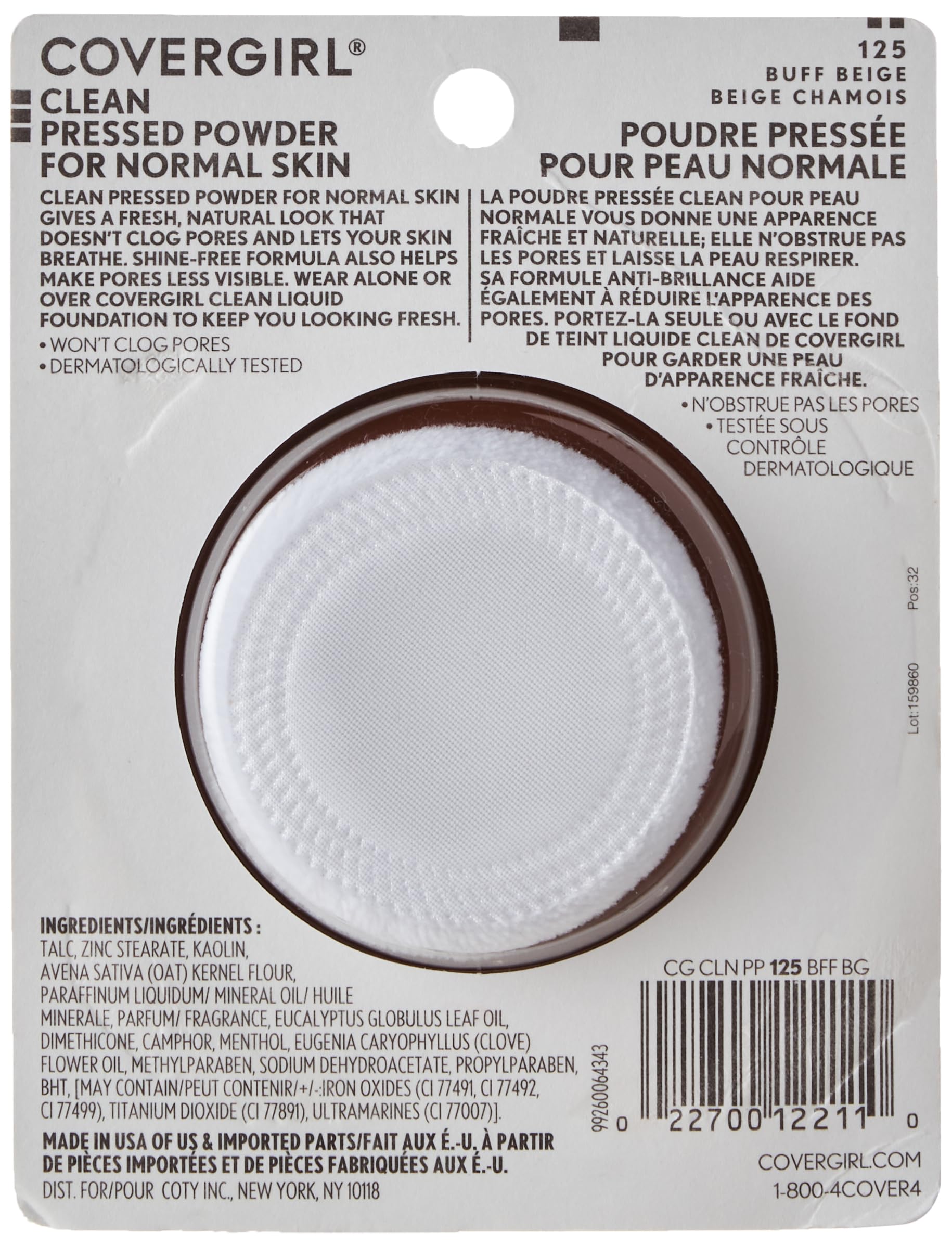 Foto 3 pulgar | Base De Maquillaje En Polvo Covergirl Clean 125 Buff Beige, 11 Ml - Venta Internacional.