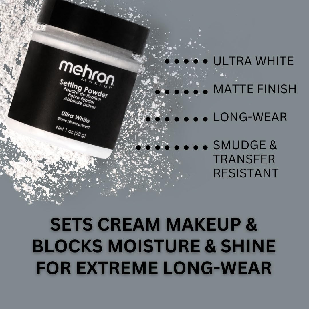 Foto 4 pulgar | Polvo Fijador De Maquillaje Mehron Loose Ultra White 28g - Venta Internacional.