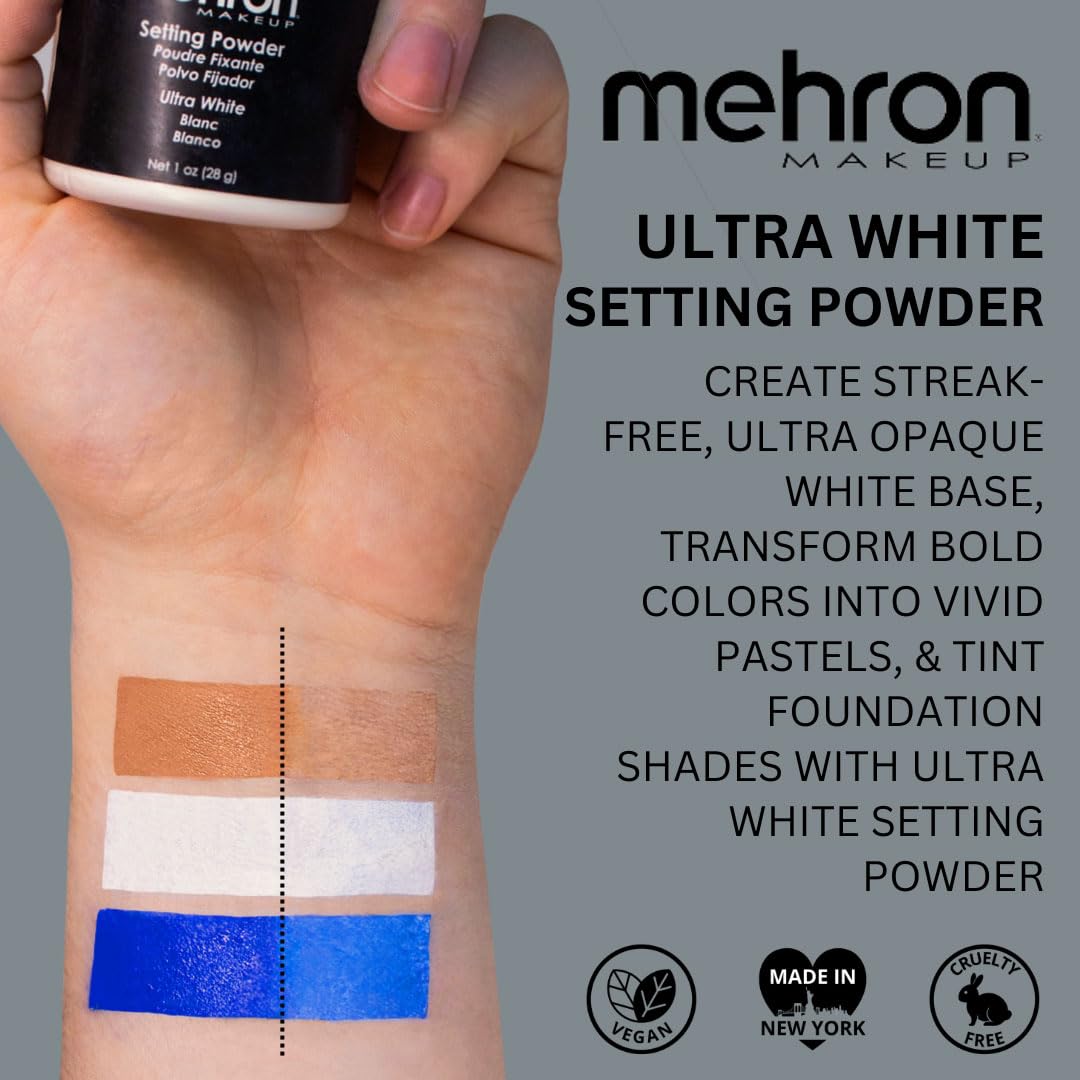 Foto 7 pulgar | Polvo Fijador De Maquillaje Mehron Loose Ultra White 28g - Venta Internacional.