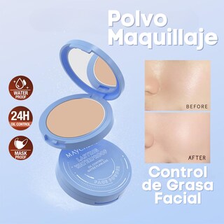 Foto 4 | Polvo Compacto Matificador Fijador Base Maquillaje Natural (tono 2)