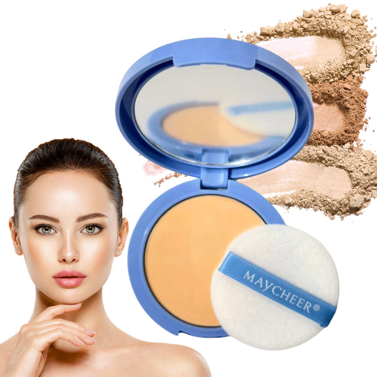 Foto 1 | Polvo Compacto Matificador Fijador Base Maquillaje Natural