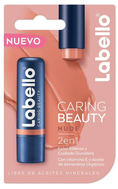 Bálsamo Labial Labello Caring Beauty color Nude 4.8g