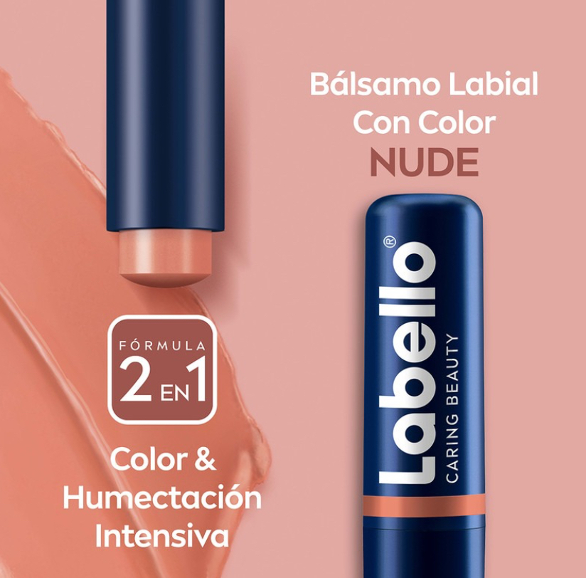 Foto 4 pulgar | Bálsamo Labial Labello Caring Beauty color Nude 4.8g