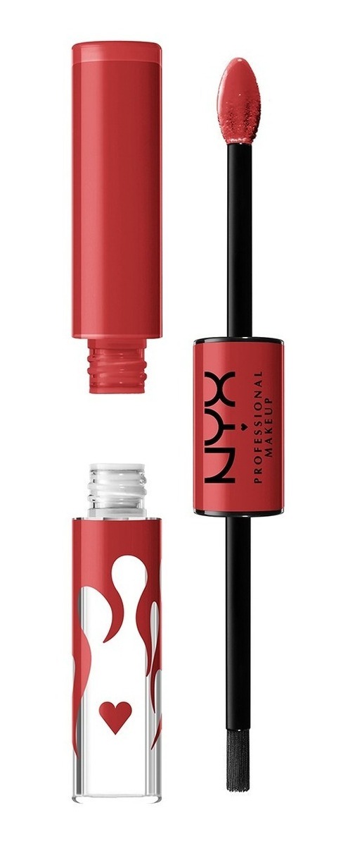 Foto 3 pulgar | Labial Líquido Shine Loud Hot Sauce NYX color Rojo Professional Makeup Pretty Poblano