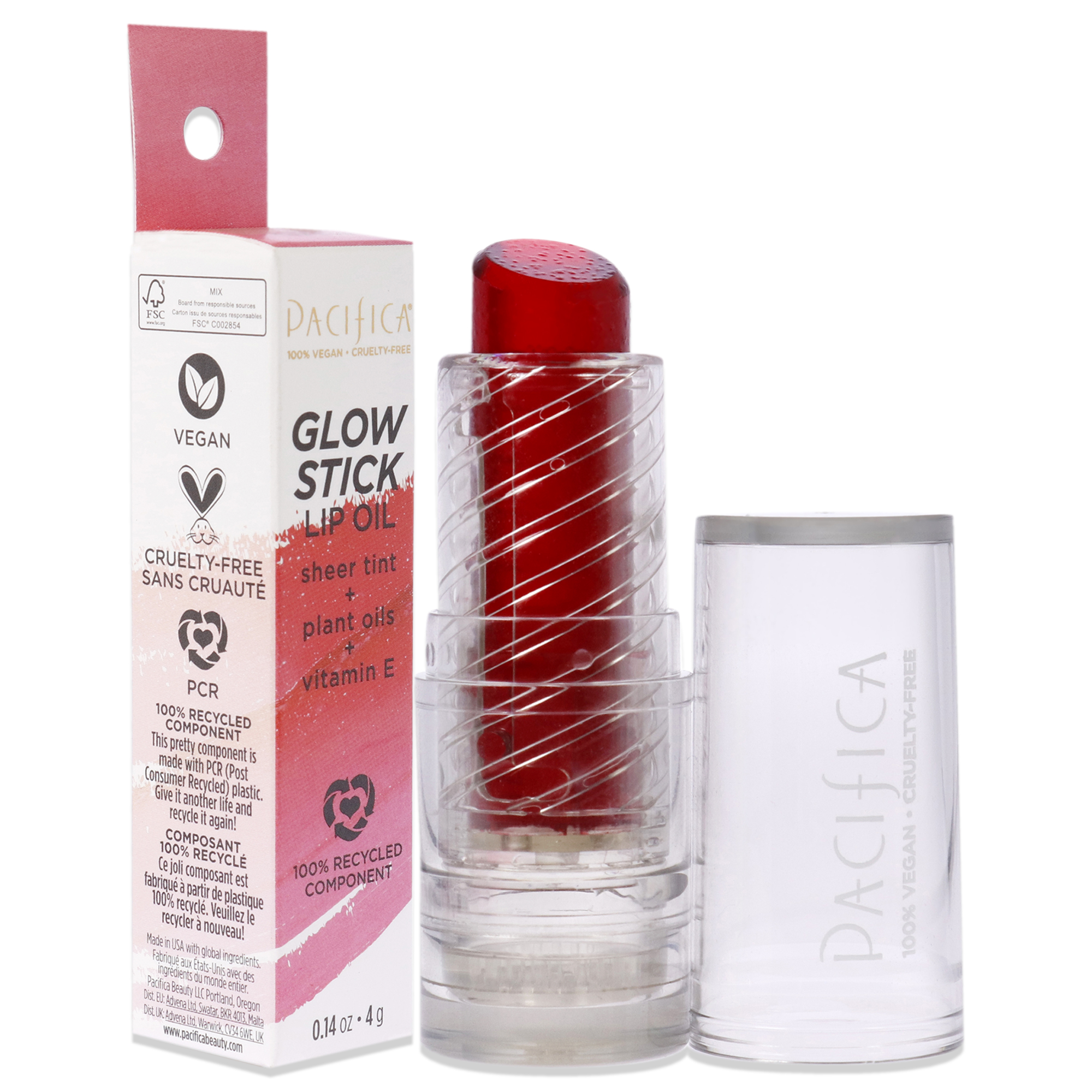 Foto 4 pulgar | Aceite Labial Glow Stick - Rosy Glow Pacífica Rojo