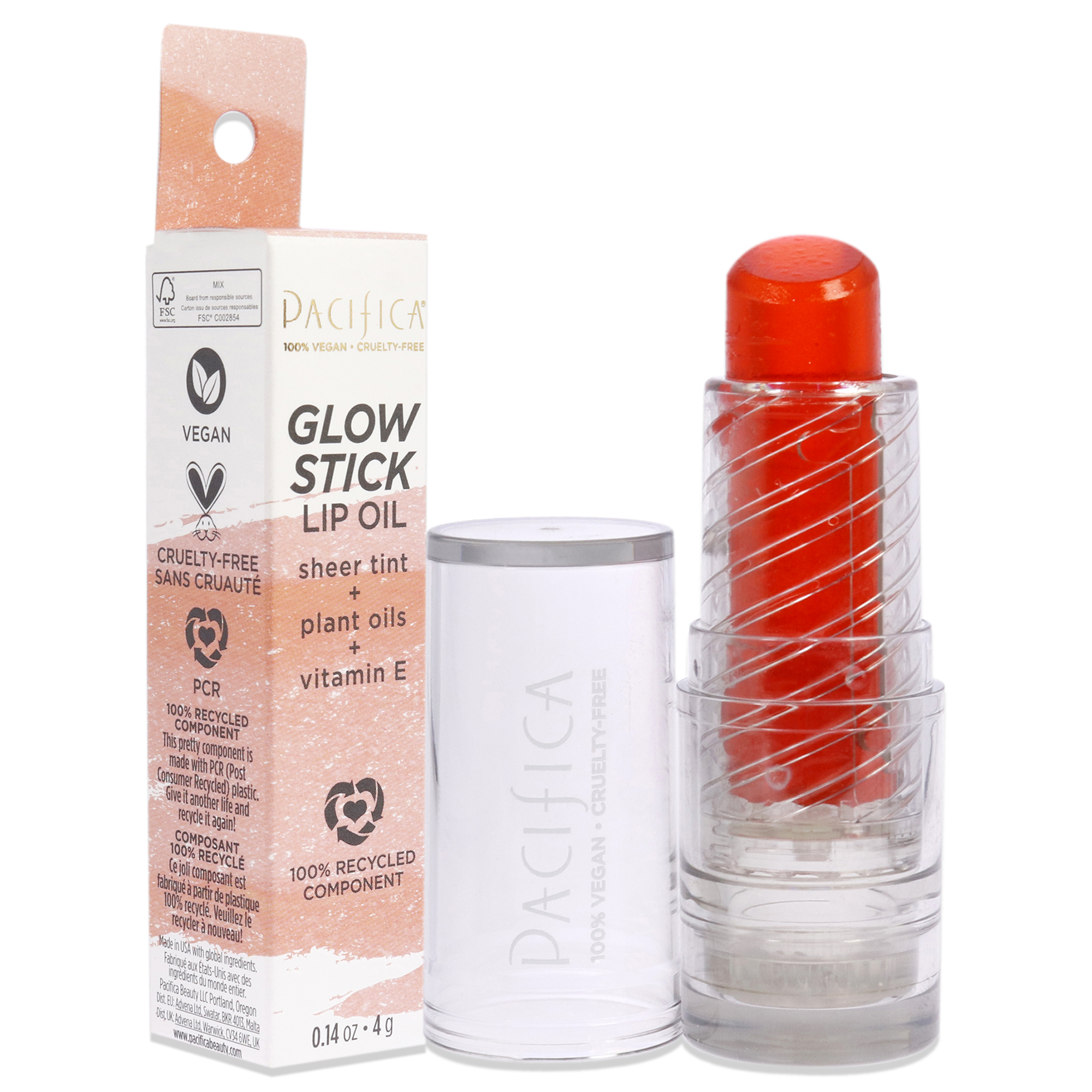 Foto 4 pulgar | Aceite Labial Glow Stick - Pale Sunset Pacífica Naranja