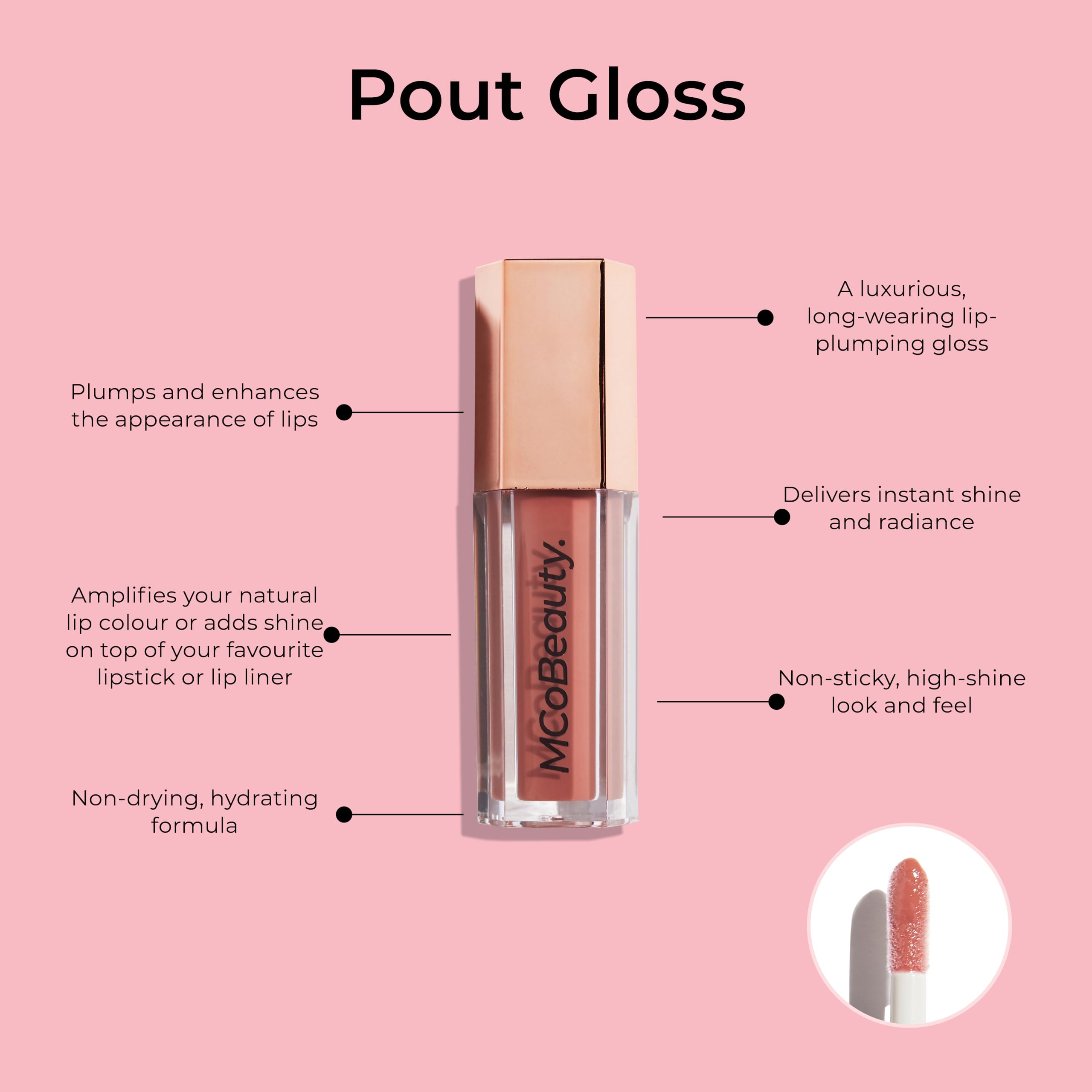 Foto 6 pulgar | Brillo De Labios Mcobeauty Pout Gloss Ultra Shine Clear Vegan - Venta Internacional.