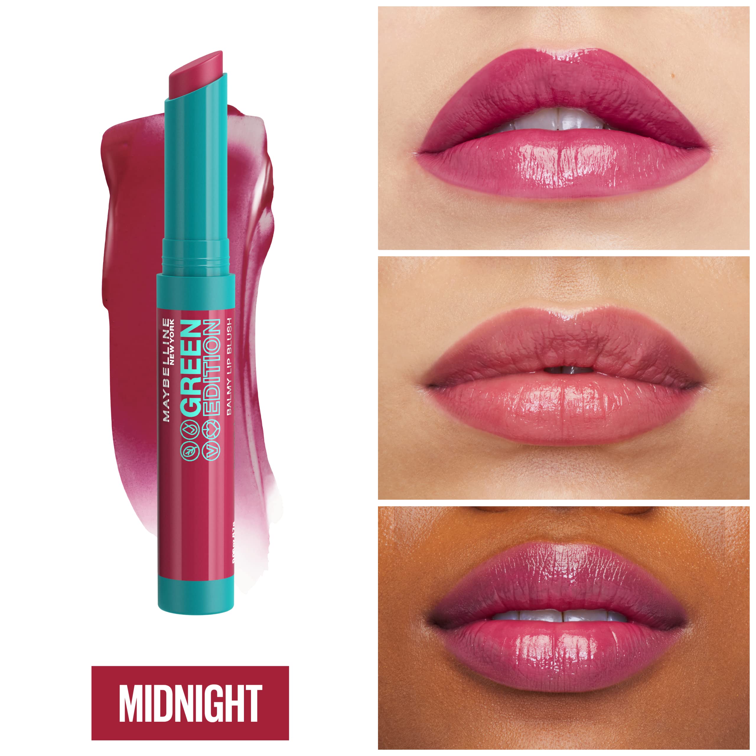 Foto 4 pulgar | Colorete De Labios Maybelline Green Edition Balmy Midnight Purple - Venta Internacional.