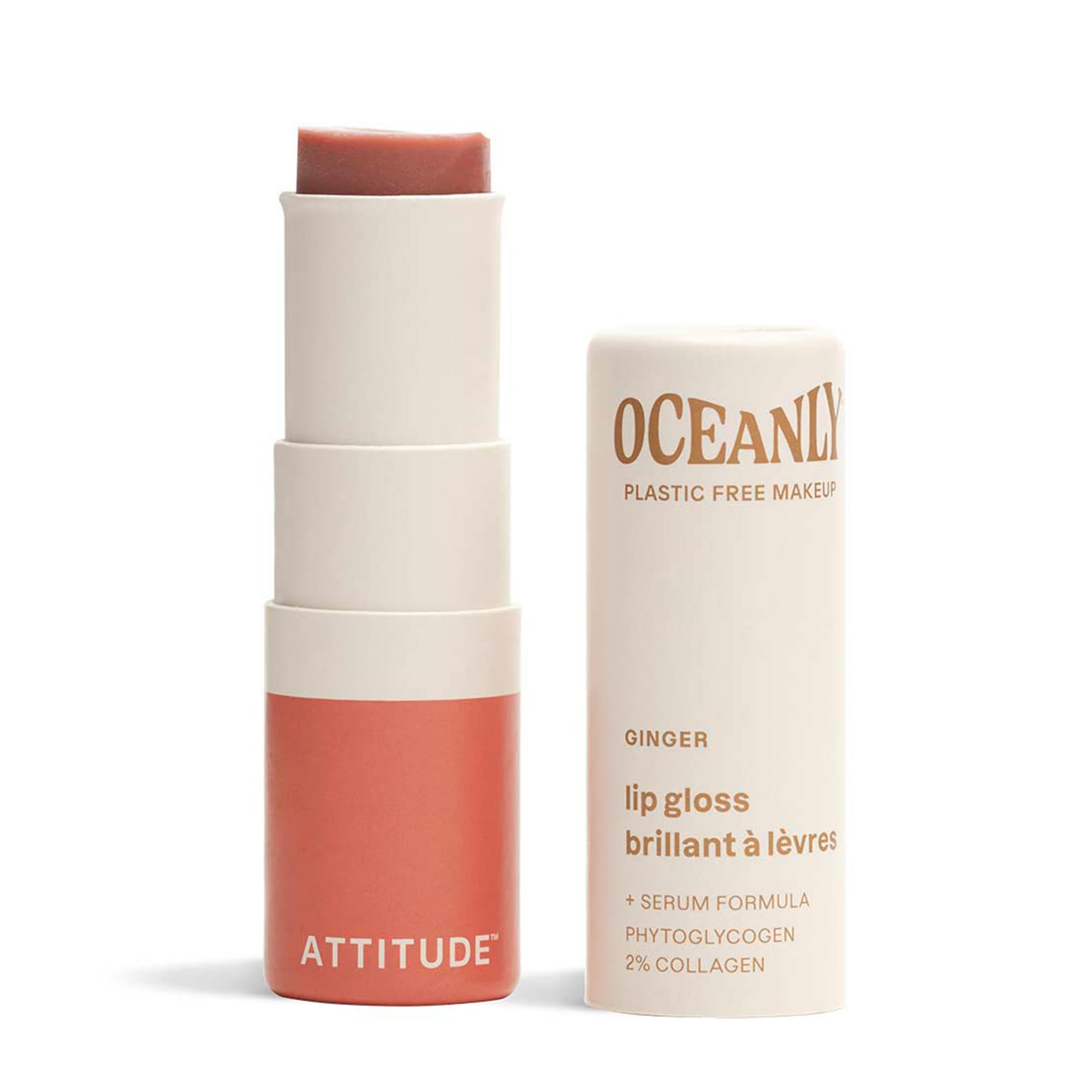 Brillo De Labios En Barra Attitude Oceanly Sheer Ginger, 3,5 Ml, Vegano - Venta Internacional.