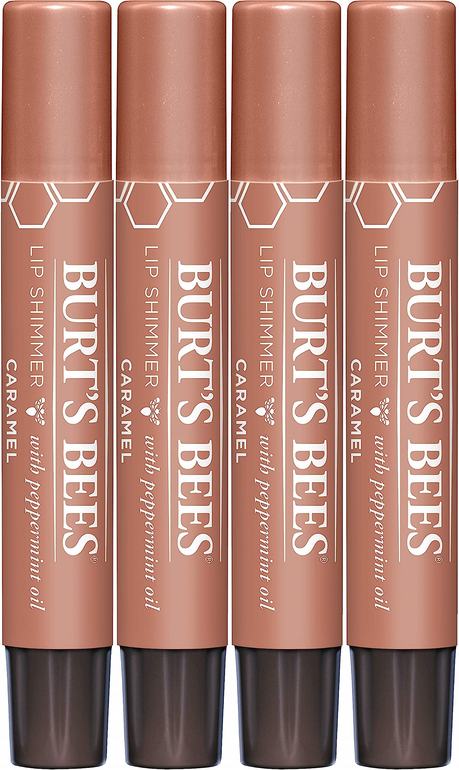 Set De Tinte Labial Burt's Bees Shimmer Caramel Hidratante, Paquete De 4 - Venta Internacional.