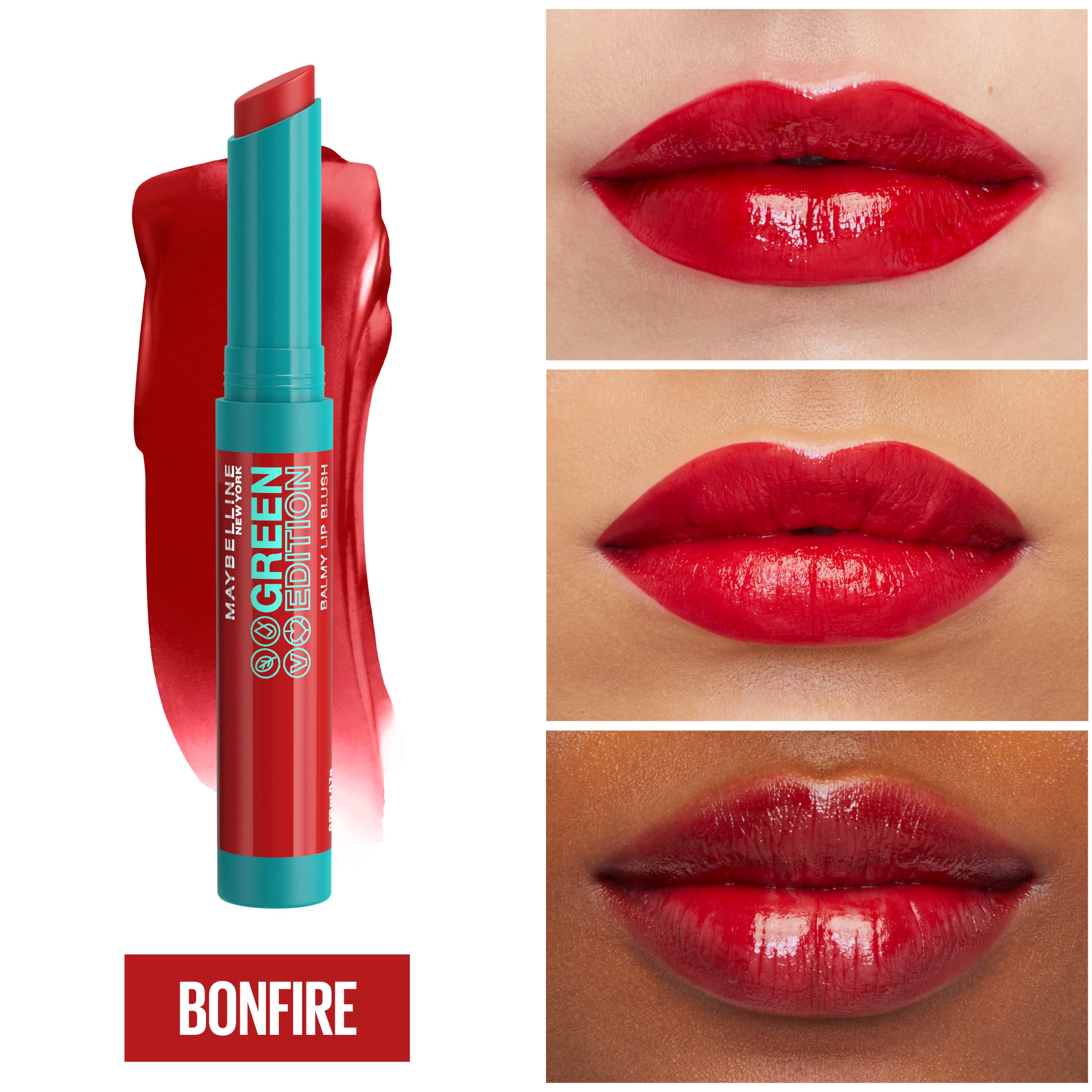 Foto 4 pulgar | Colorete De Labios Maybelline Green Edition Balmy Bonfire Blue Red - Venta Internacional.