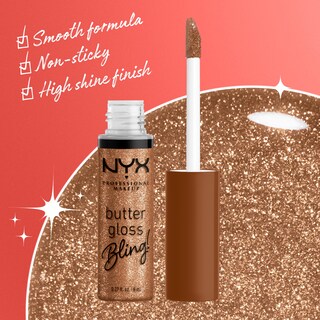 Foto 4 | Brillo De Labios Nyx Professional Makeup Butter Gloss Bling Hustla - Venta Internacional.