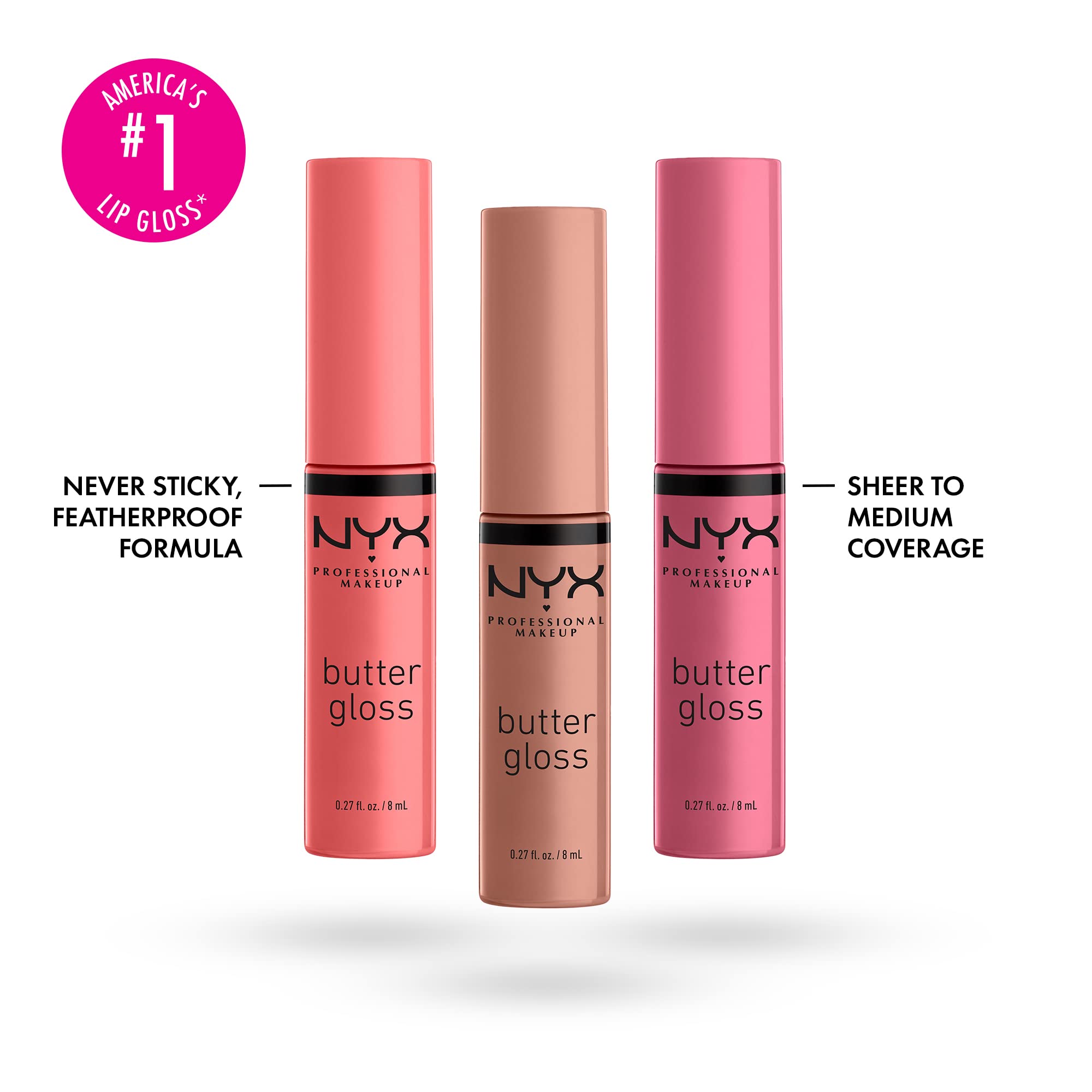 Foto 2 | Brillo De Labios Nyx Professional Makeup Butter Brillo, Paquete De 3 - Venta Internacional.