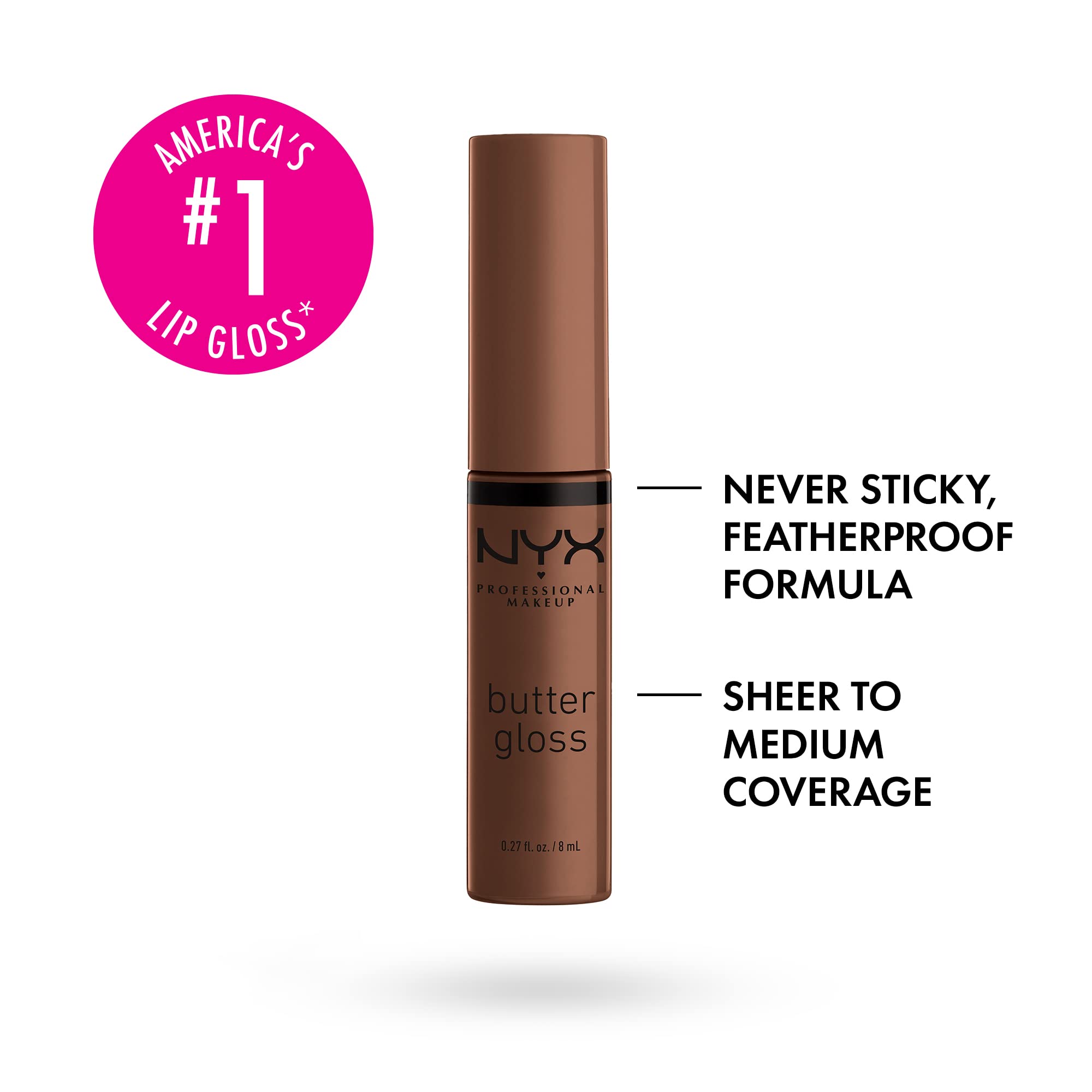 Foto 2 | Brillo De Labios Nyx Professional Makeup Butter Gloss Brown Sugar - Venta Internacional.