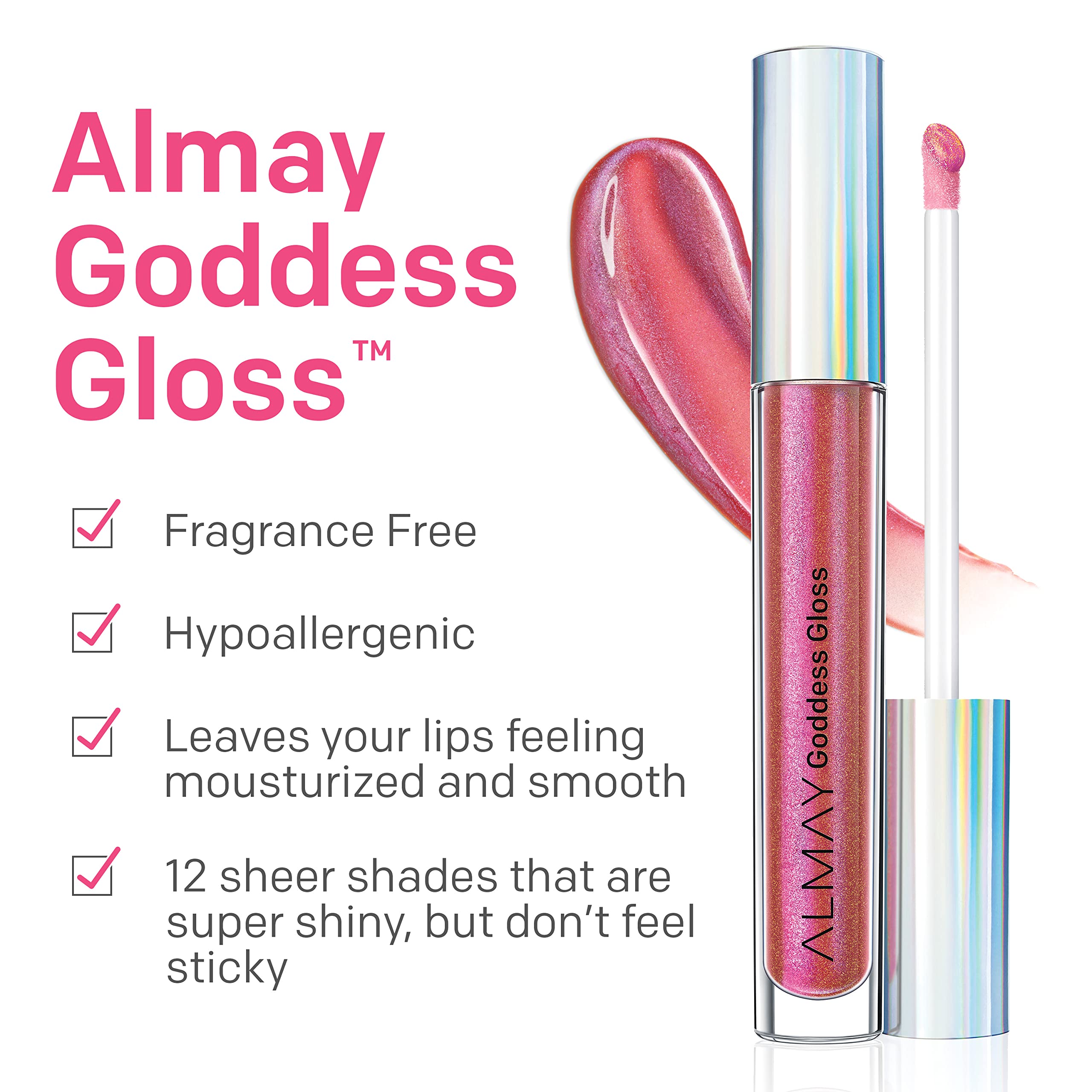 Foto 2 | Brillo De Labios Almay Holographic Glitter Finish 700 Flame 26 Ml - Venta Internacional.