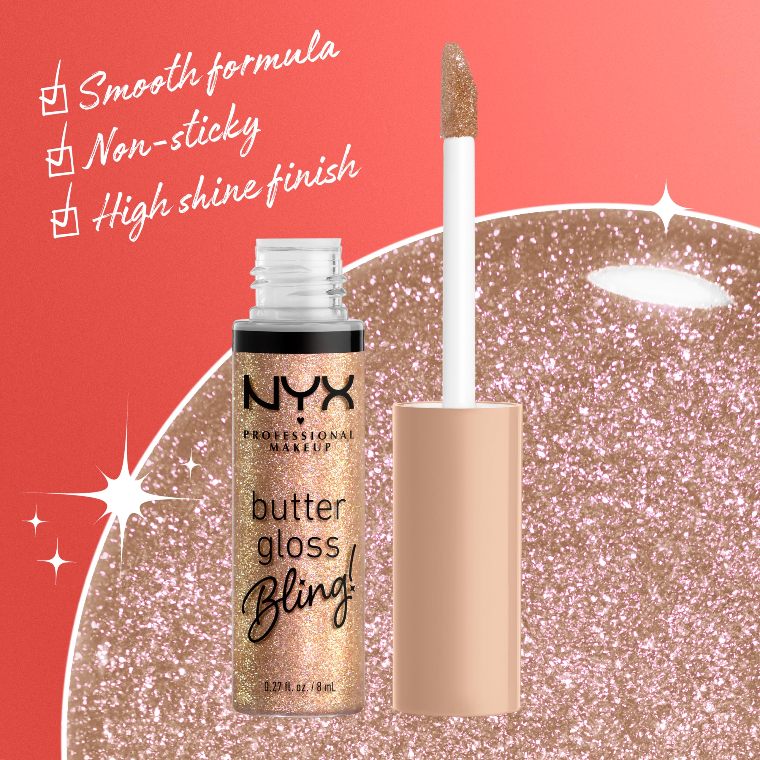 Foto 5 pulgar | Brillo De Labios Nyx Professional Makeup Butter Gloss Bling Vegan - Venta Internacional.