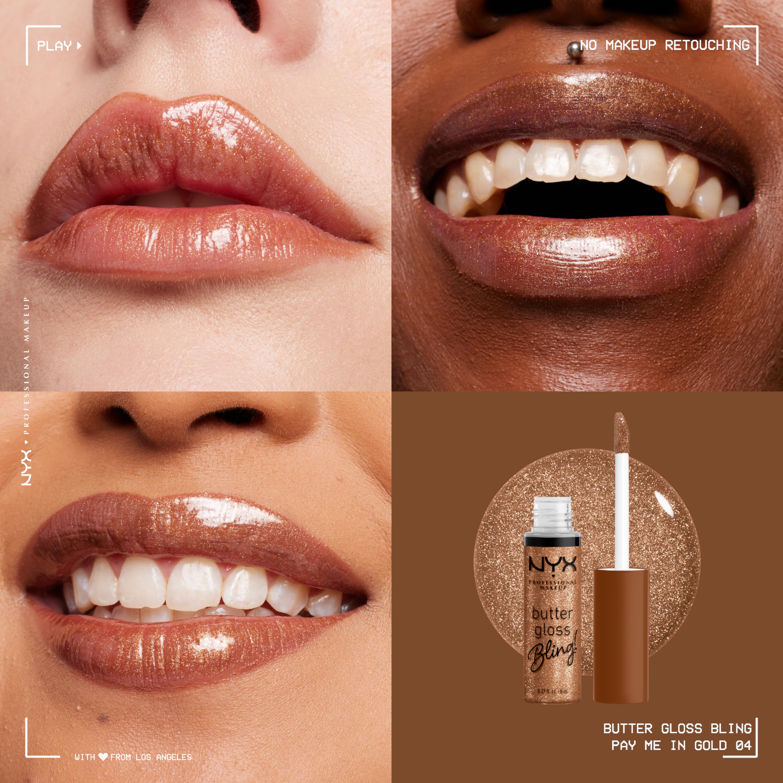 Foto 3 pulgar | Brillo De Labios Nyx Professional Makeup Gloss Bling Shimmer Down - Venta Internacional.