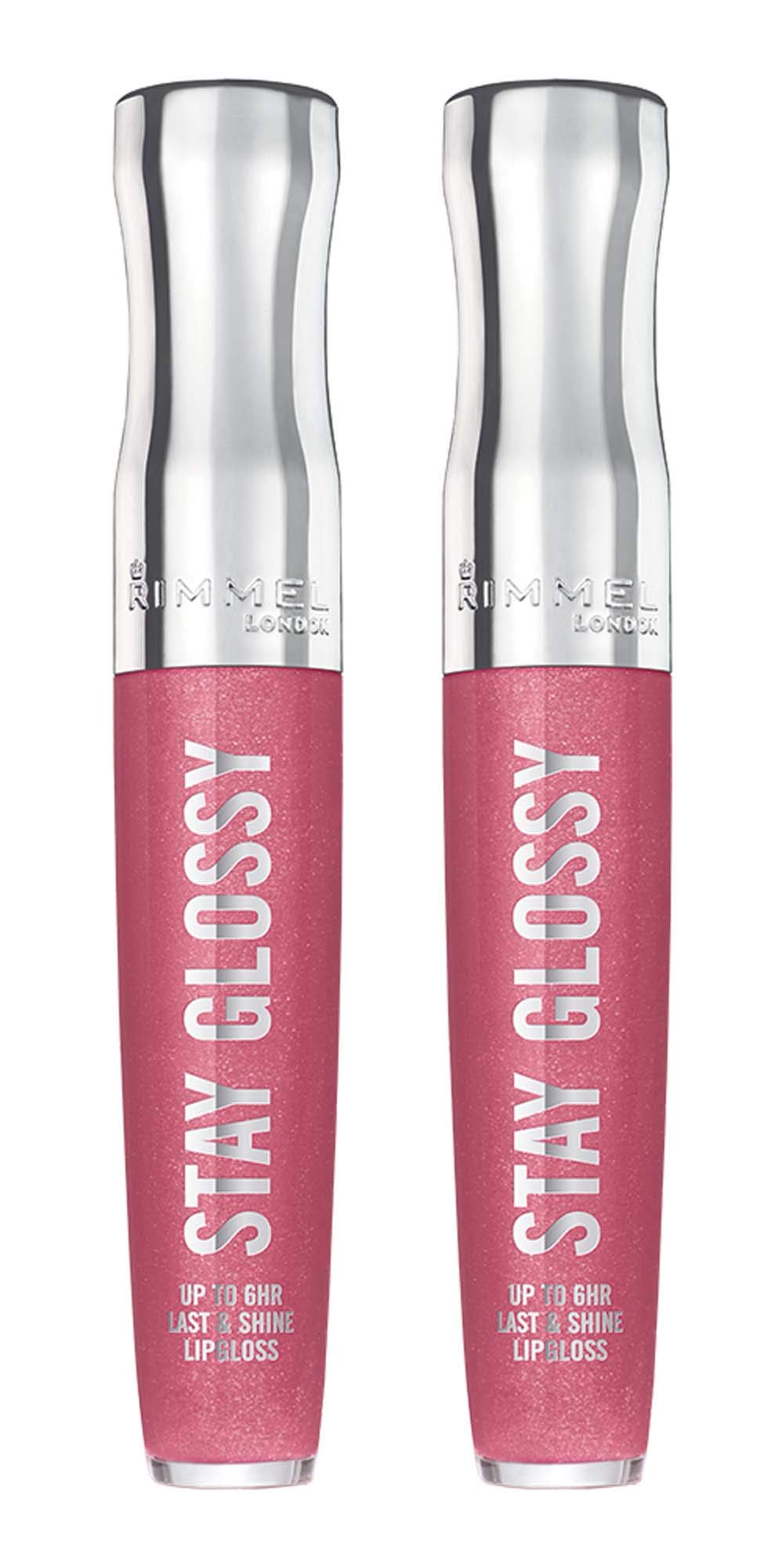 Foto 2 pulgar | Brillo De Labios Rimmel Stay Glossy 6hr Stay My Rose 5,3 Ml (x2) - Venta Internacional.