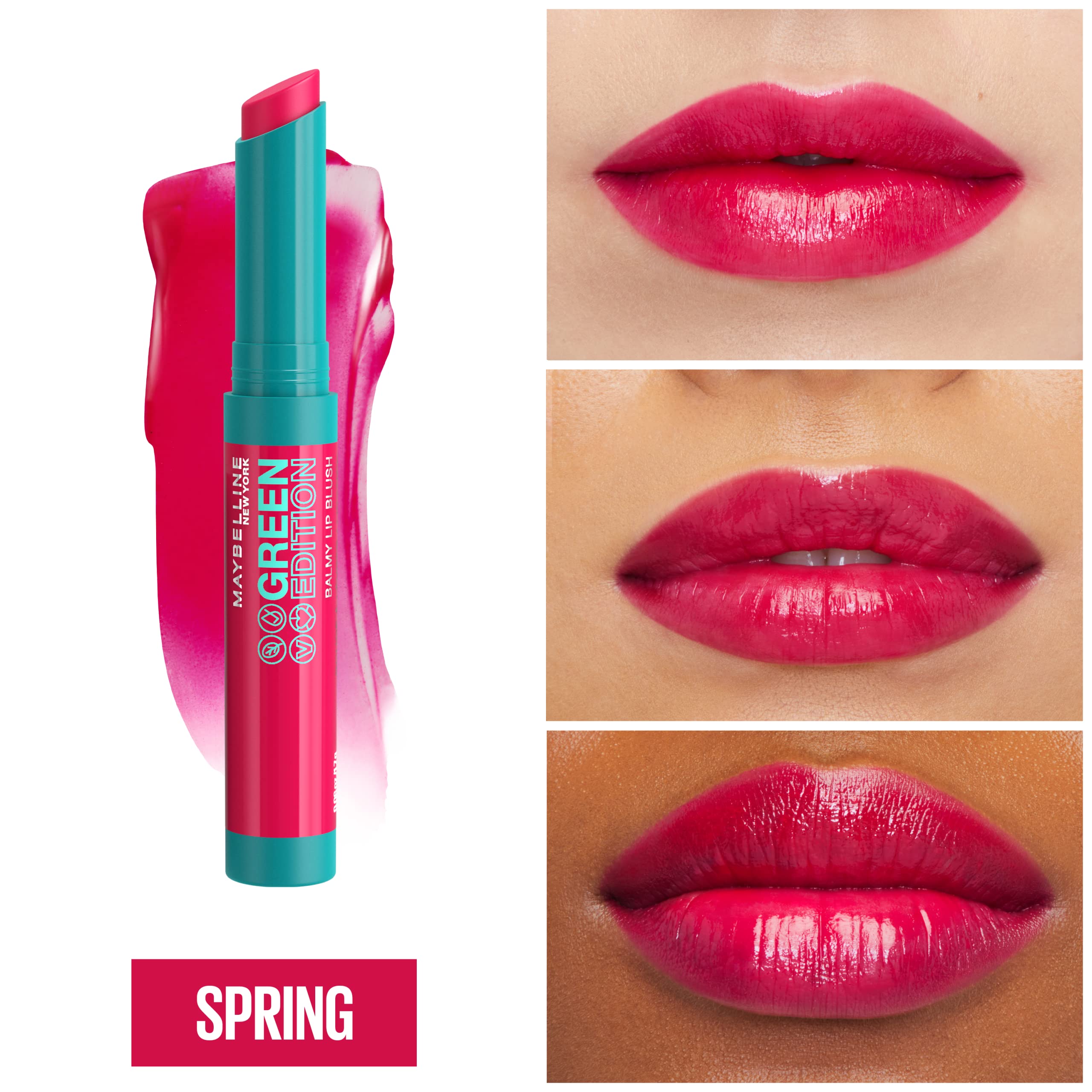 Foto 4 pulgar | Colorete De Labios Maybelline Green Edition Balmy Fuschia Pink - Venta Internacional.