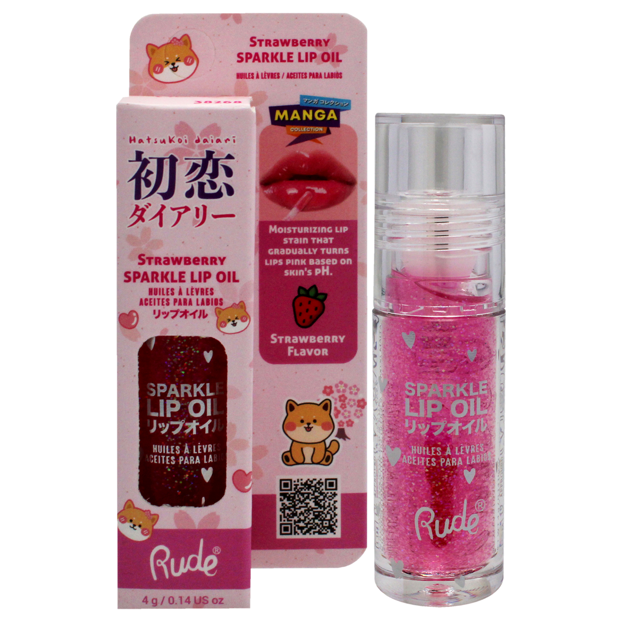 Foto 2 pulgar | Aceite Labial Rude Cosmetics Manga Collection Sparkle Strawberry - Venta Internacional.