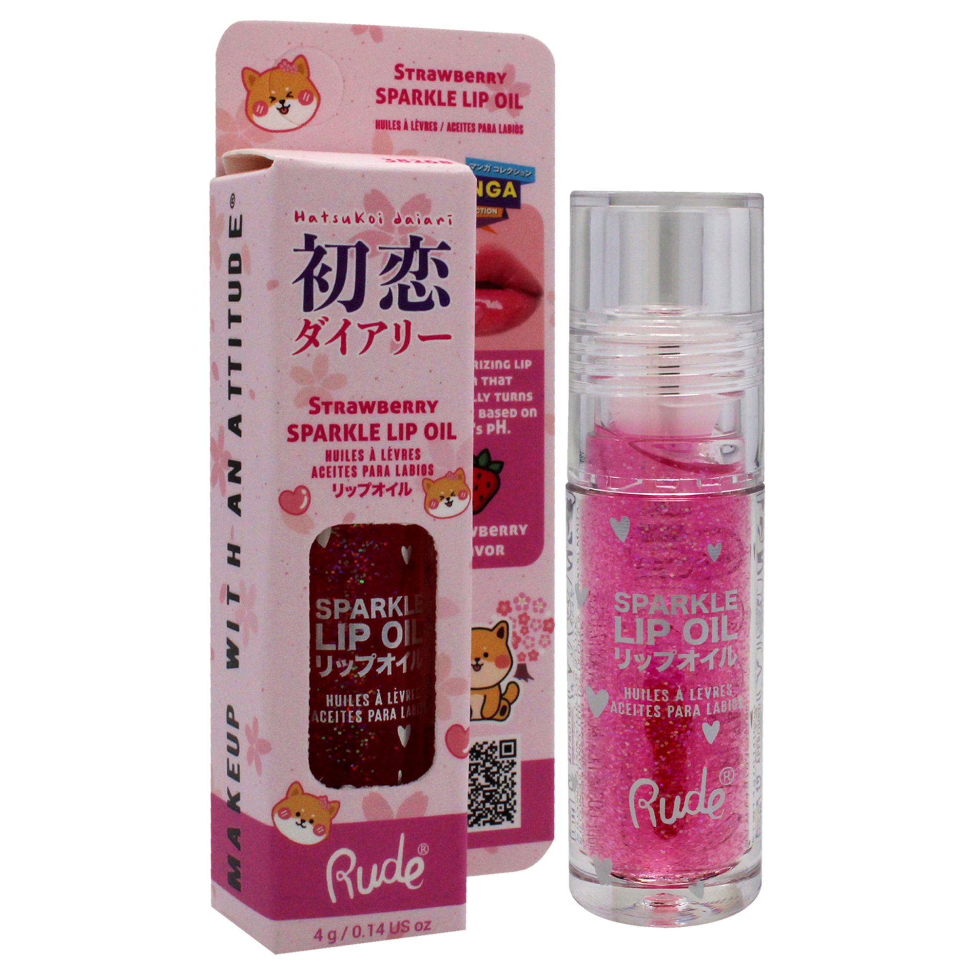 Foto 4 pulgar | Aceite Labial Rude Cosmetics Manga Collection Sparkle Strawberry - Venta Internacional.