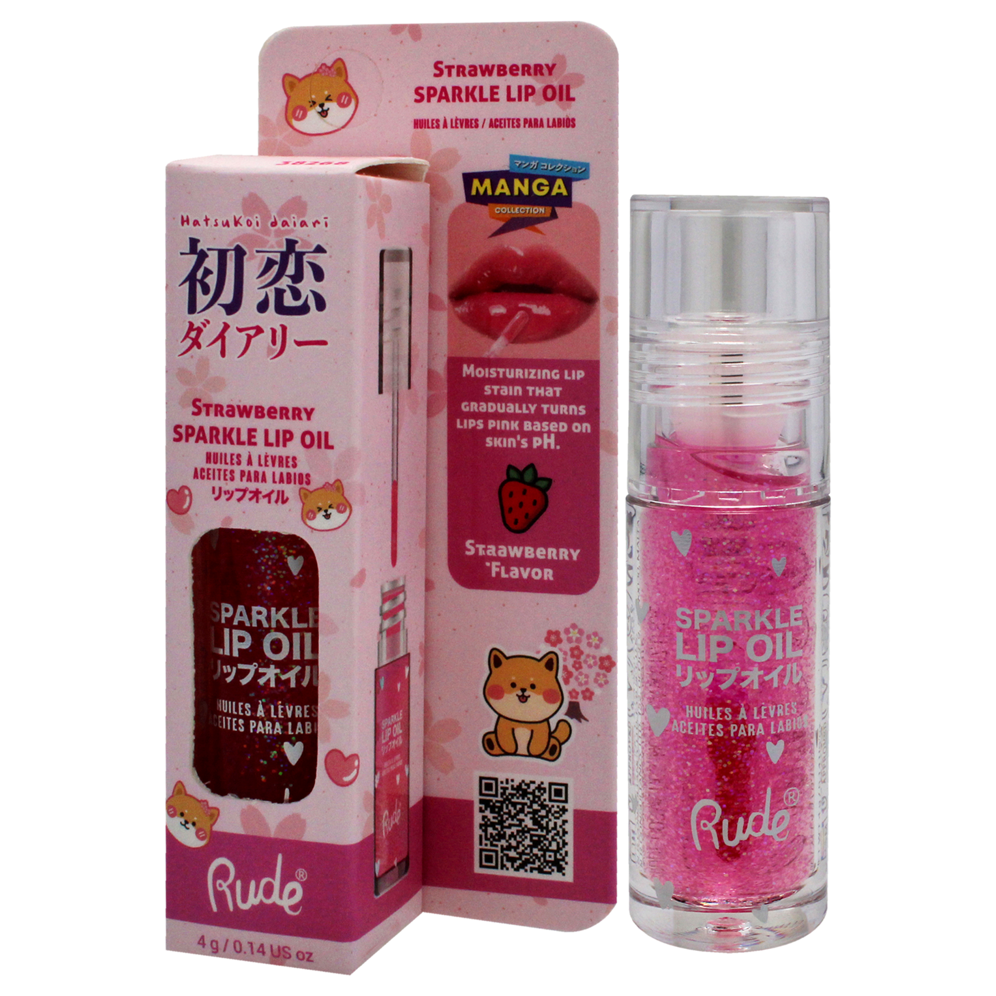 Foto 5 pulgar | Aceite Labial Rude Cosmetics Manga Collection Sparkle Strawberry - Venta Internacional.