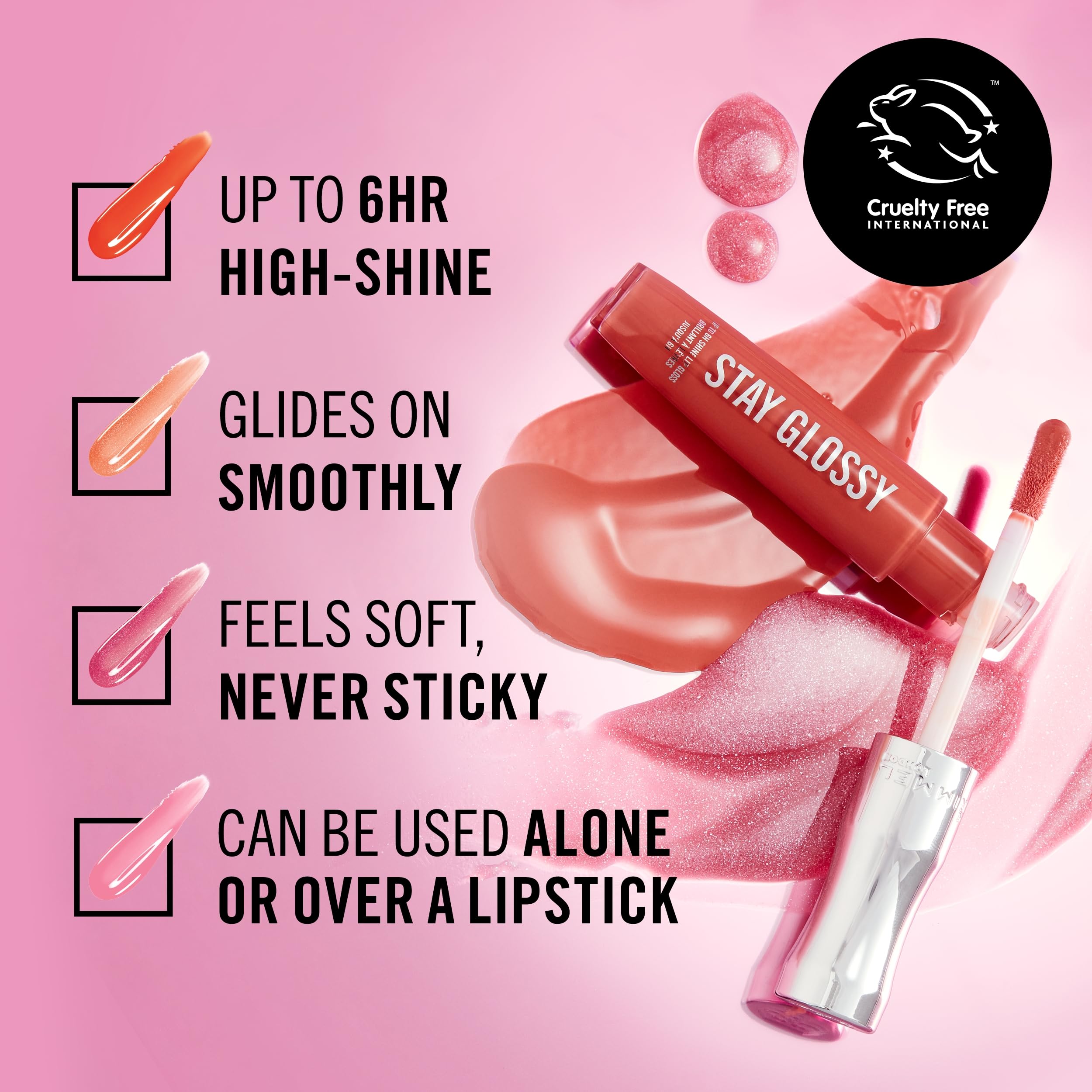 Foto 6 pulgar | Brillo de Labios Rimmel Stay Glossy 140 Flower Power 5,3 ml - Venta Internacional