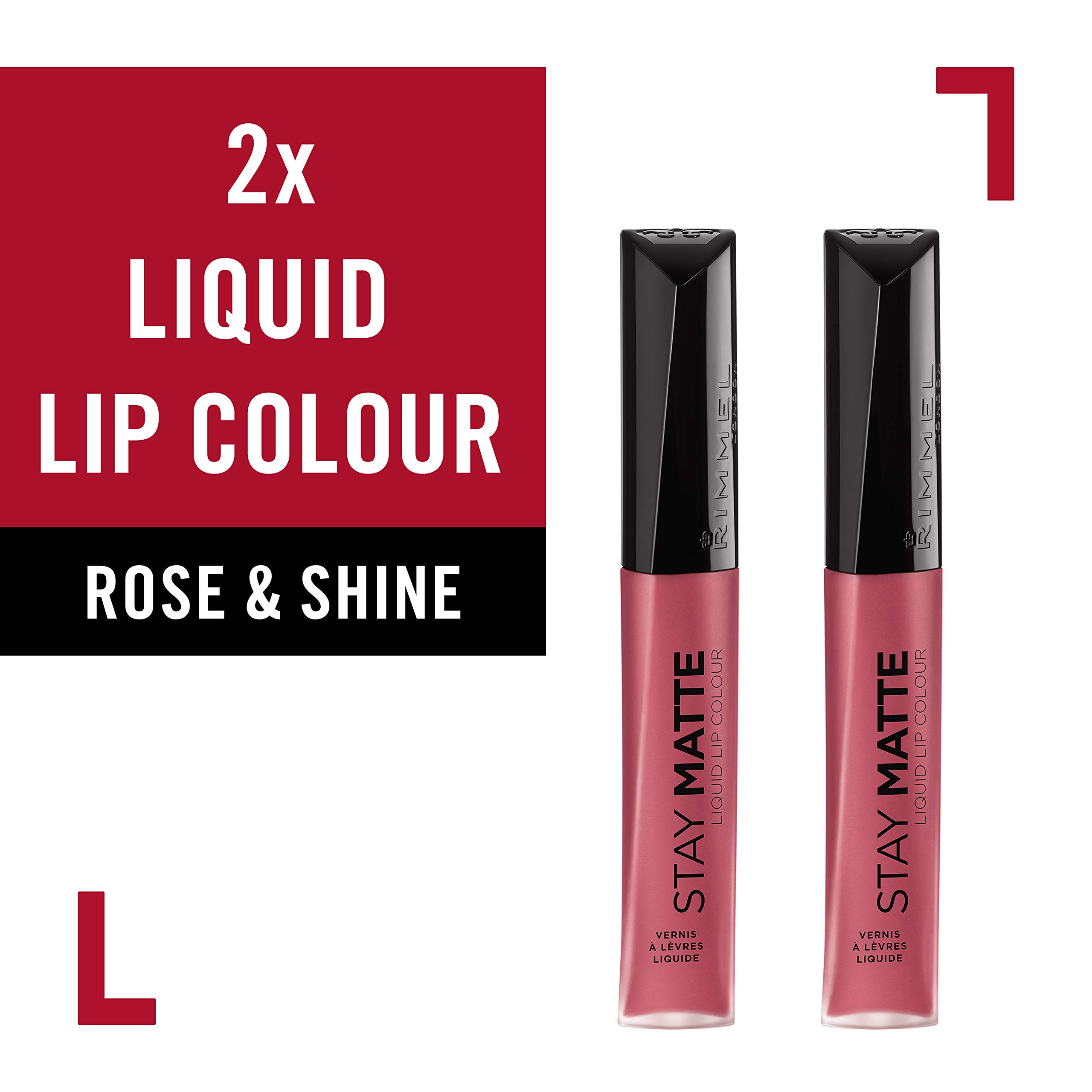 Foto 3 pulgar | Lápiz Labial Rimmel Stay Matte Liquid Rose & Shine, 12 Horas, Paquete De 2 - Venta Internacional.