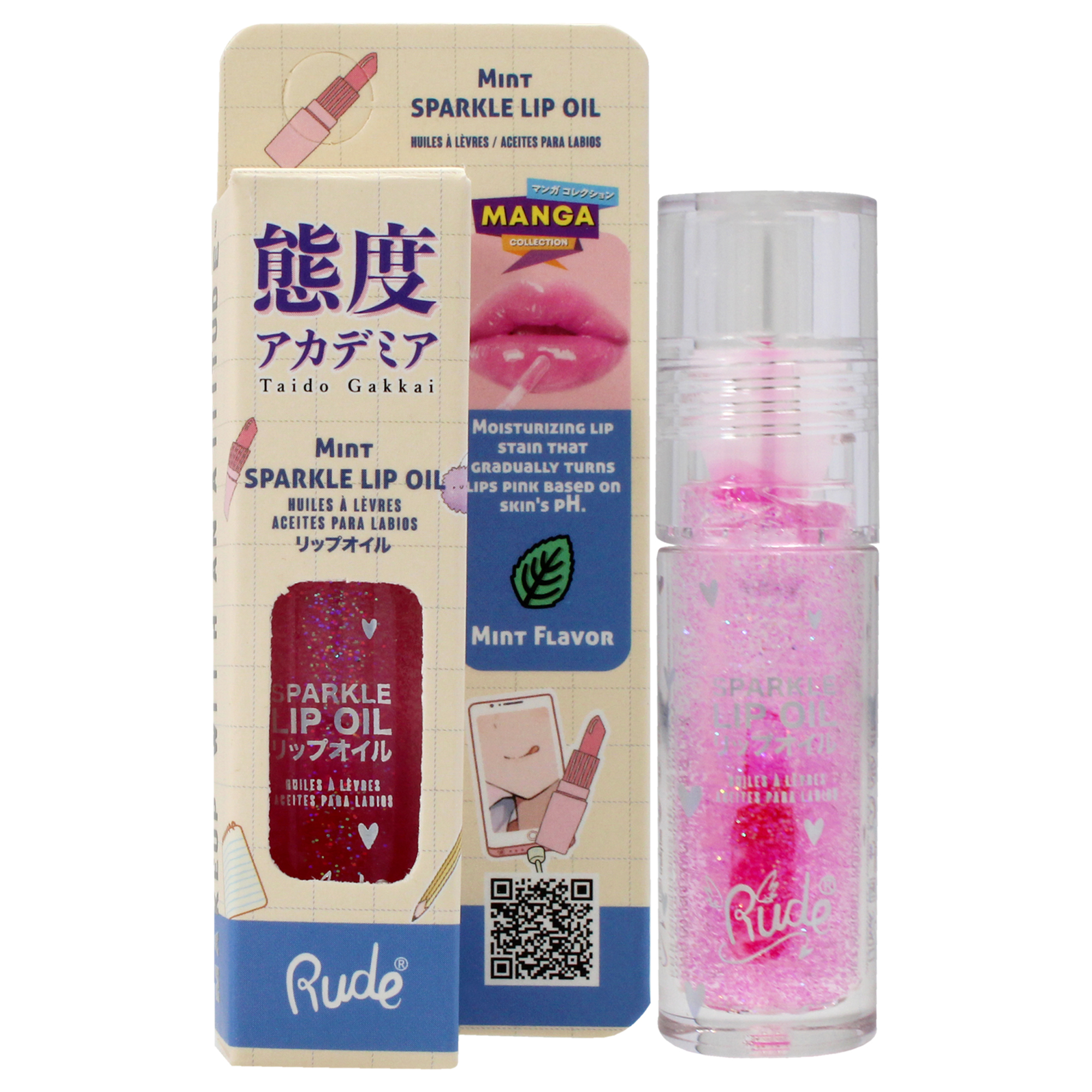 Foto 2 pulgar | Aceite Labial Rude Cosmetics Manga Sparkle Mint Hidratante - Venta Internacional.