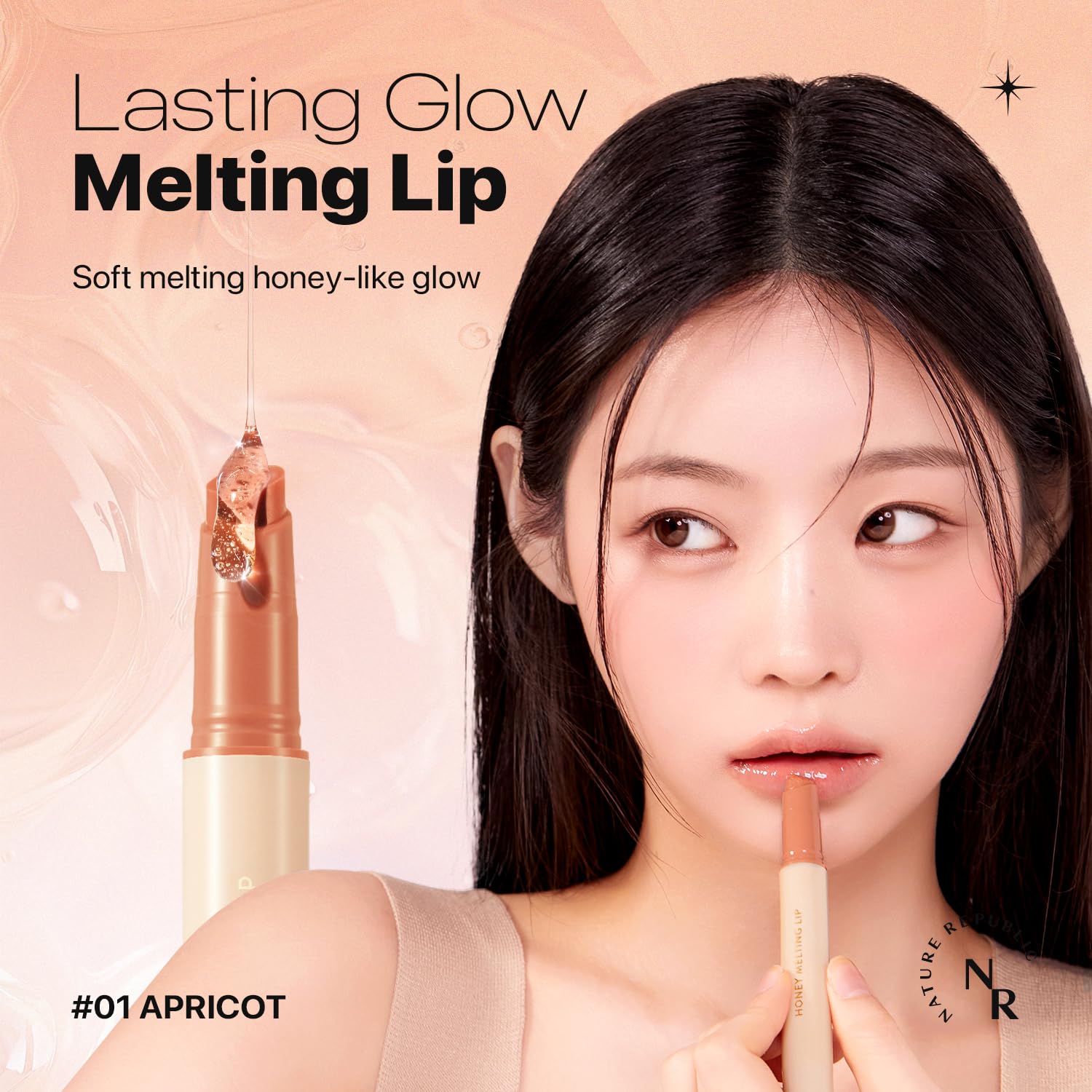 Foto 3 pulgar | Lip Plumper Nature Republic Honey Melting Lip 01 Albaricoque - Venta Internacional.