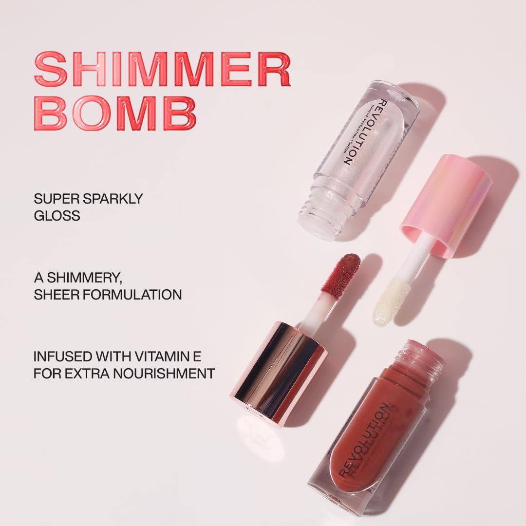 Foto 3 pulgar | Lip Gloss Makeup Revolution Shimmer Bomb Lip Tint Vitamina E - Venta Internacional.