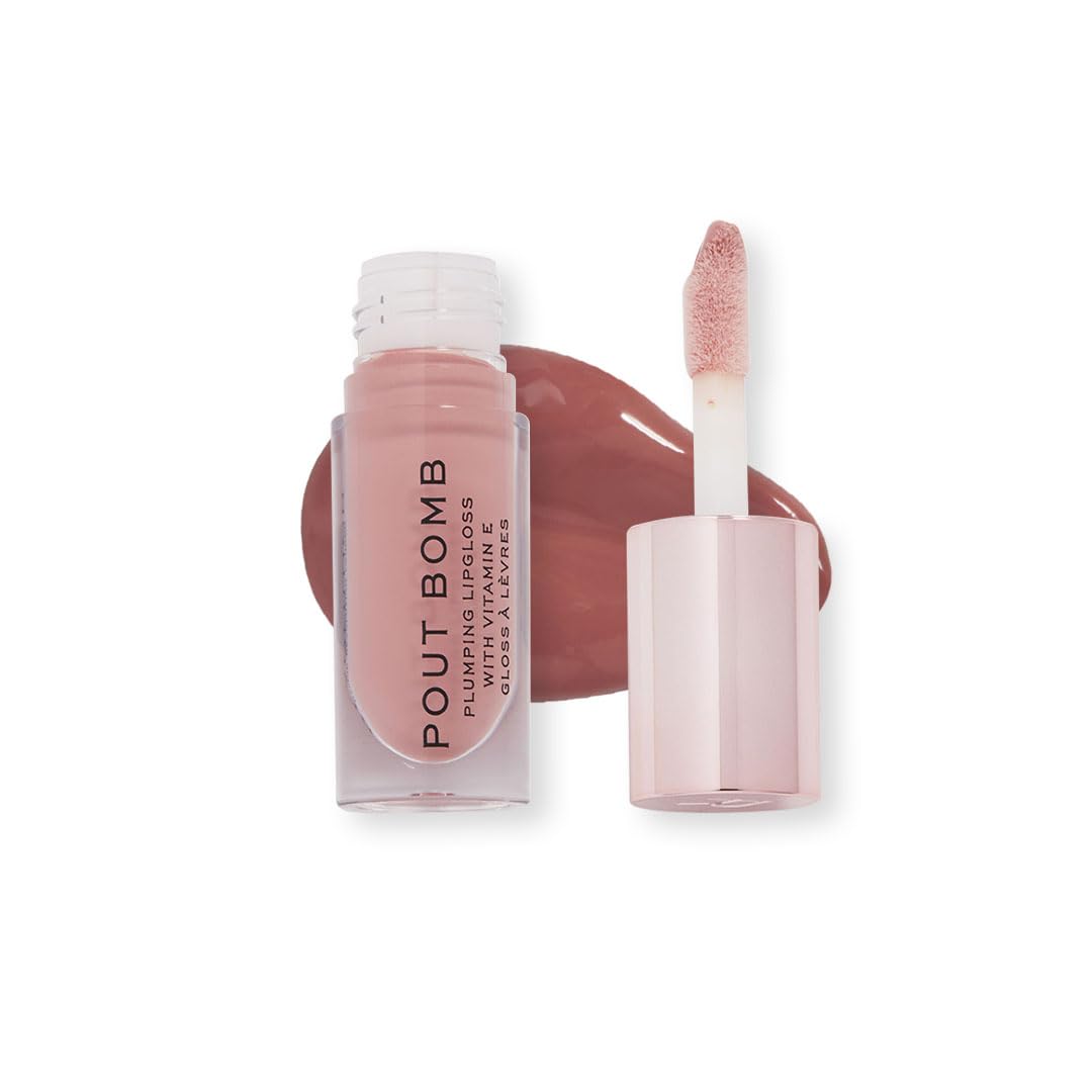 Brillo De Labios Makeup Revolution Pout Bomb Plumping Doll Nude - Venta Internacional.