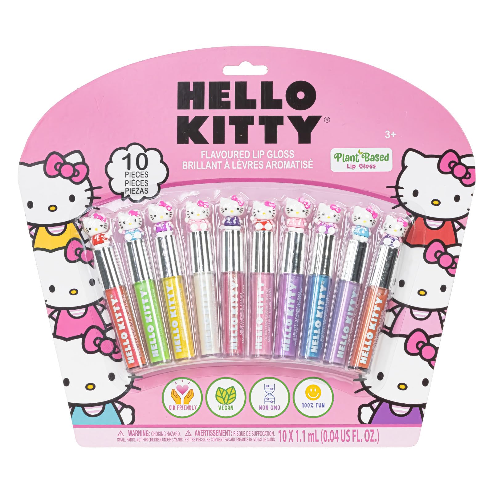 Foto 2 pulgar | Set De Brillo De Labios Townley Girl Hello Kitty, 10 Piezas Para Mayores De 3 Años - Venta Internacional.
