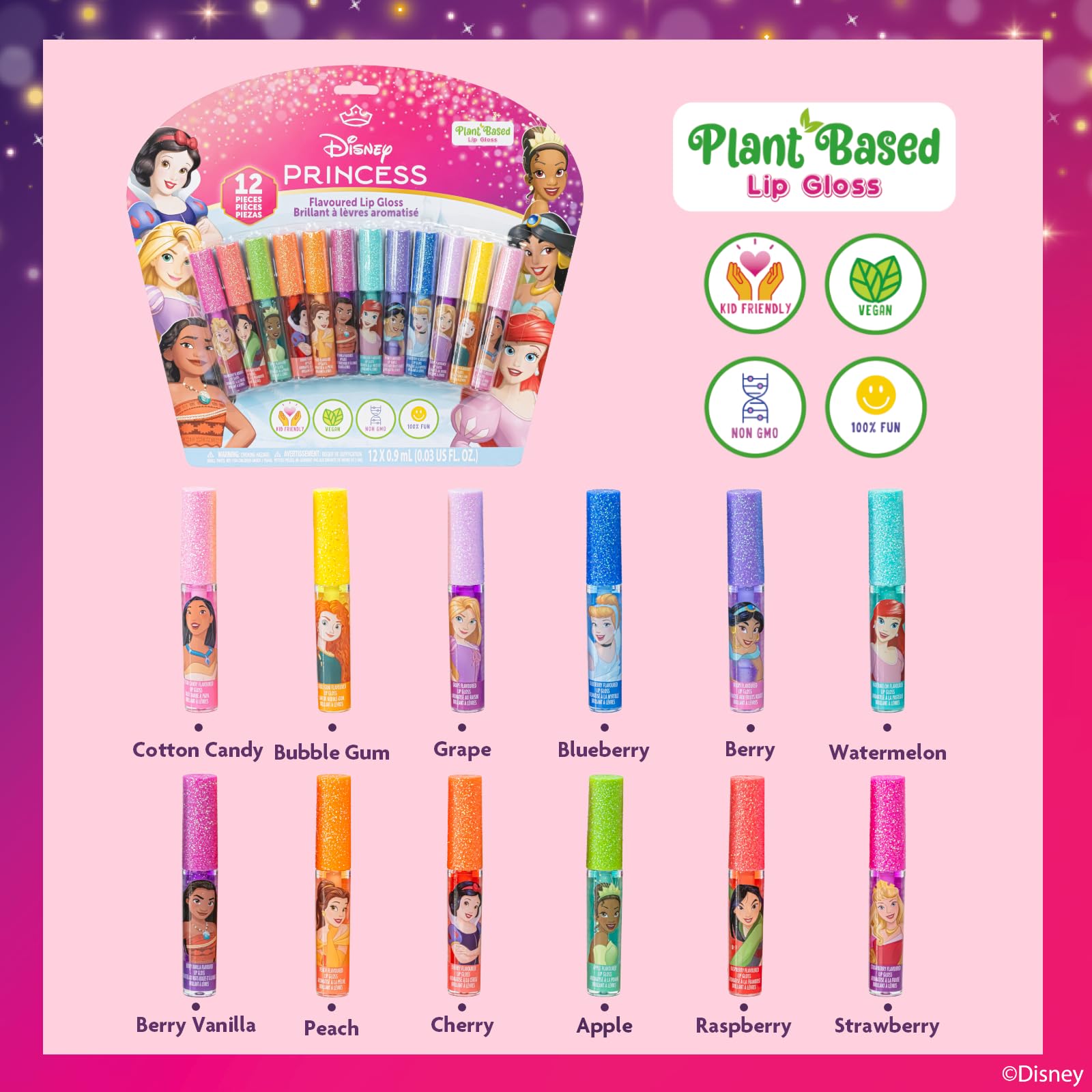 Foto 3 pulgar | Set De Brillo De Labios Townley Girl Disney Princess, 12 Piezas - Venta Internacional.