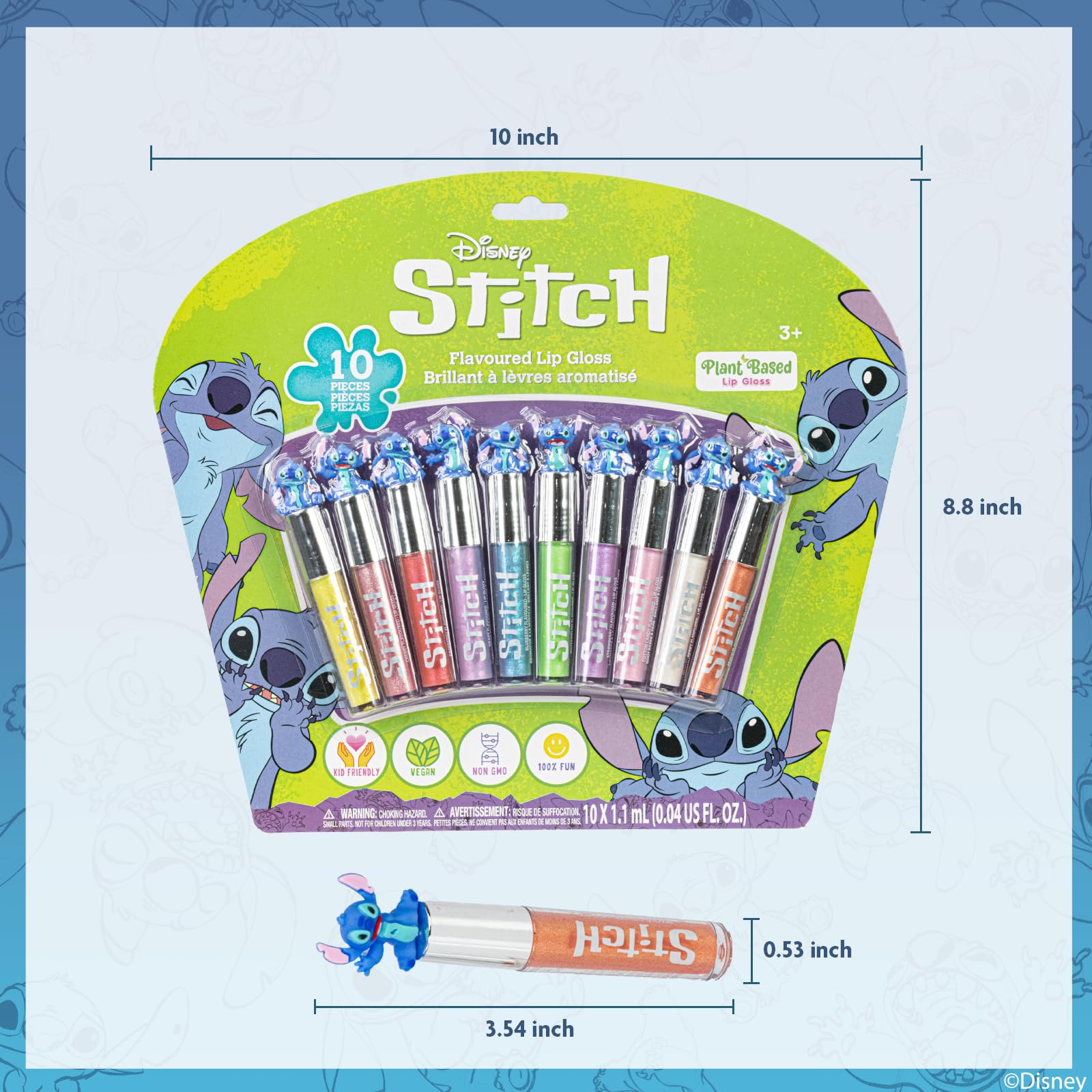 Foto 8 pulgar | Set De Brillo De Labios Townley Girl Disney Stitch, 10 Piezas, Niñas Mayores De 3 Años - Venta Internacional.