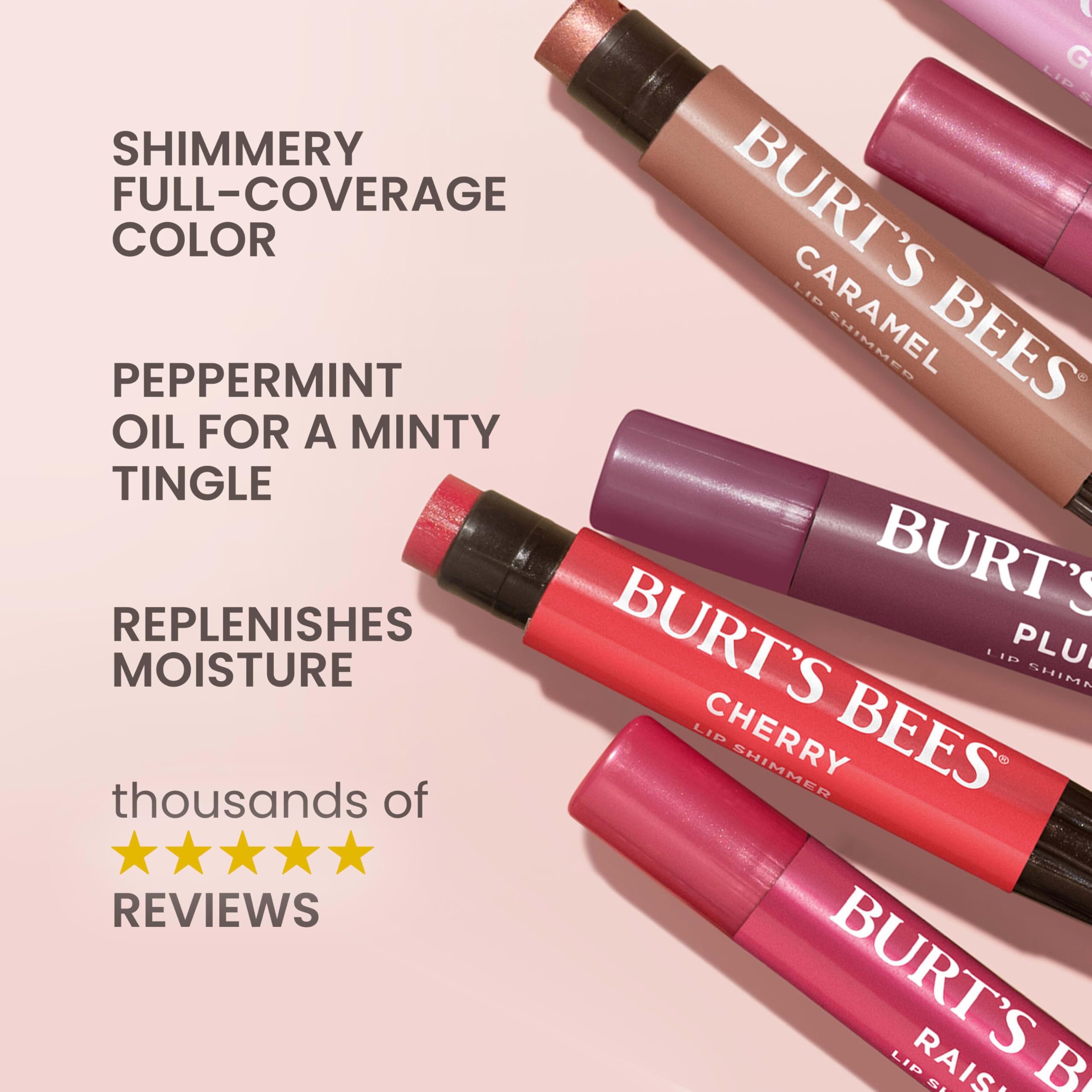 Foto 3 pulgar | Lip Shimmer Burt's Bees Pink Collection 3 Tubos - Venta Internacional
