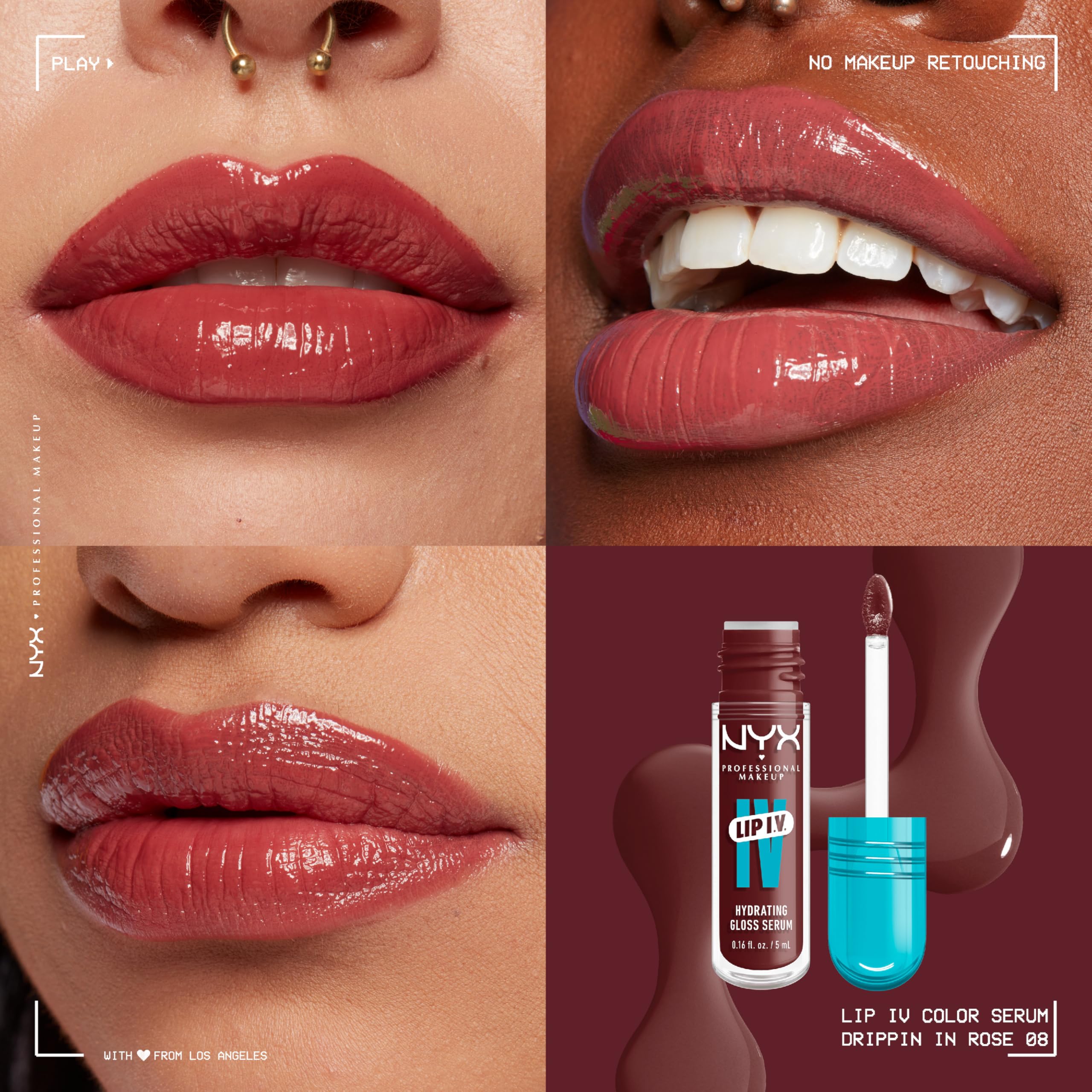 Foto 3 pulgar | Brillo De Labios Nyx Professional Makeup Lip Iv, Hidratante Y Goteante En Rosa - Venta Internacional.