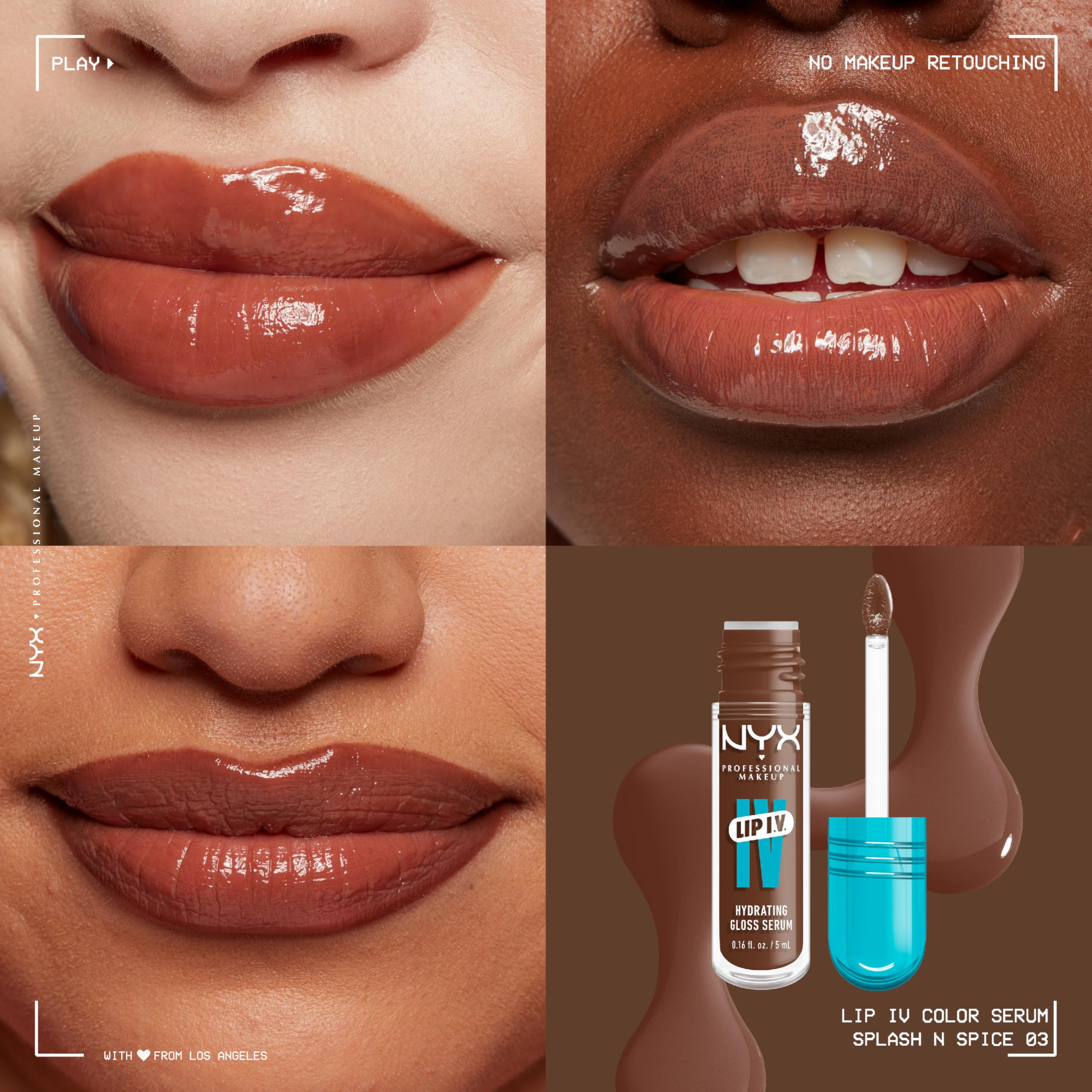 Foto 3 pulgar | Brillo De Labios Nyx Professional Makeup Lip Iv Hydrating Splash N Spice - Venta Internacional.