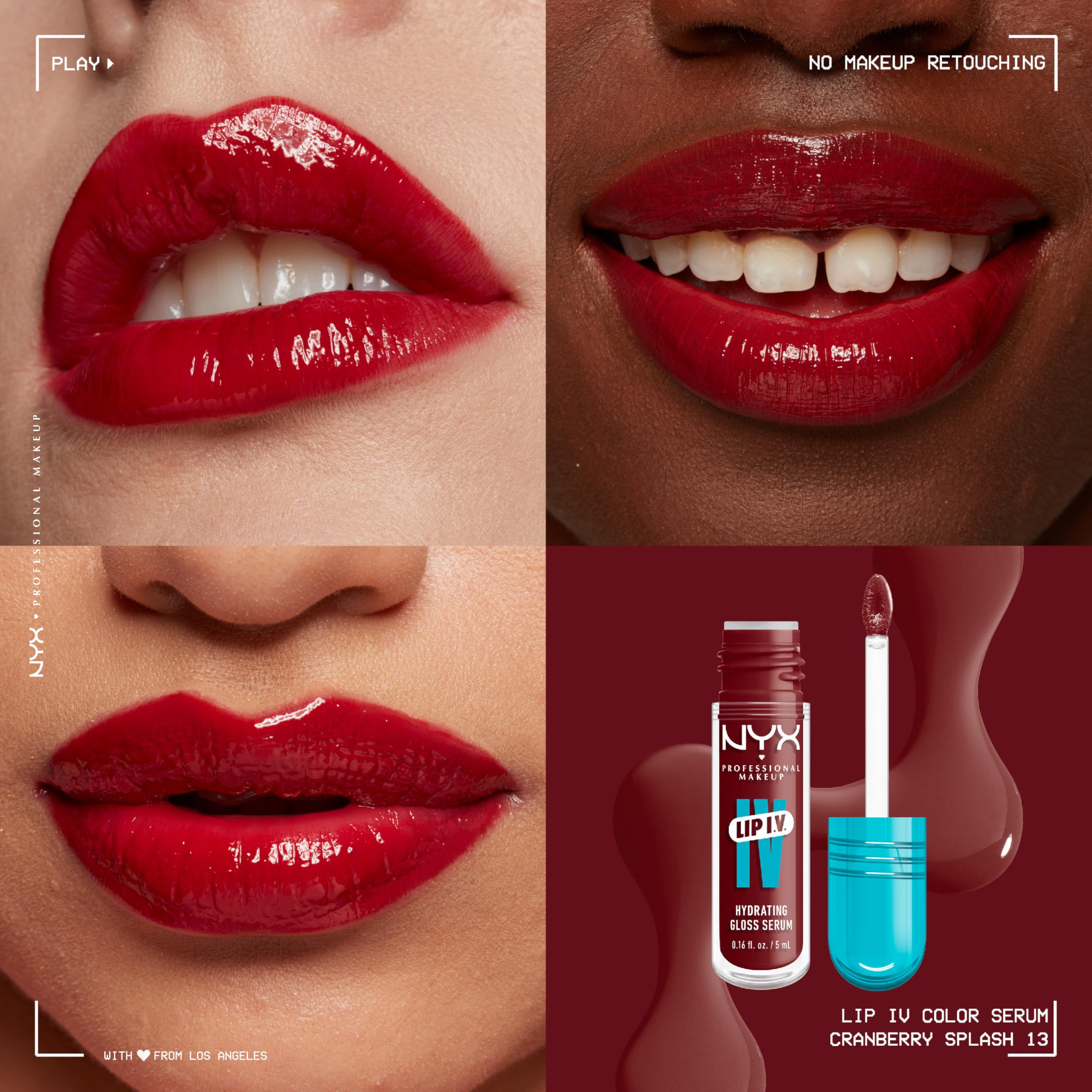 Foto 3 pulgar | Brillo De Labios Nyx Professional Makeup Lip Iv Hydrating Cranberry - Venta Internacional.