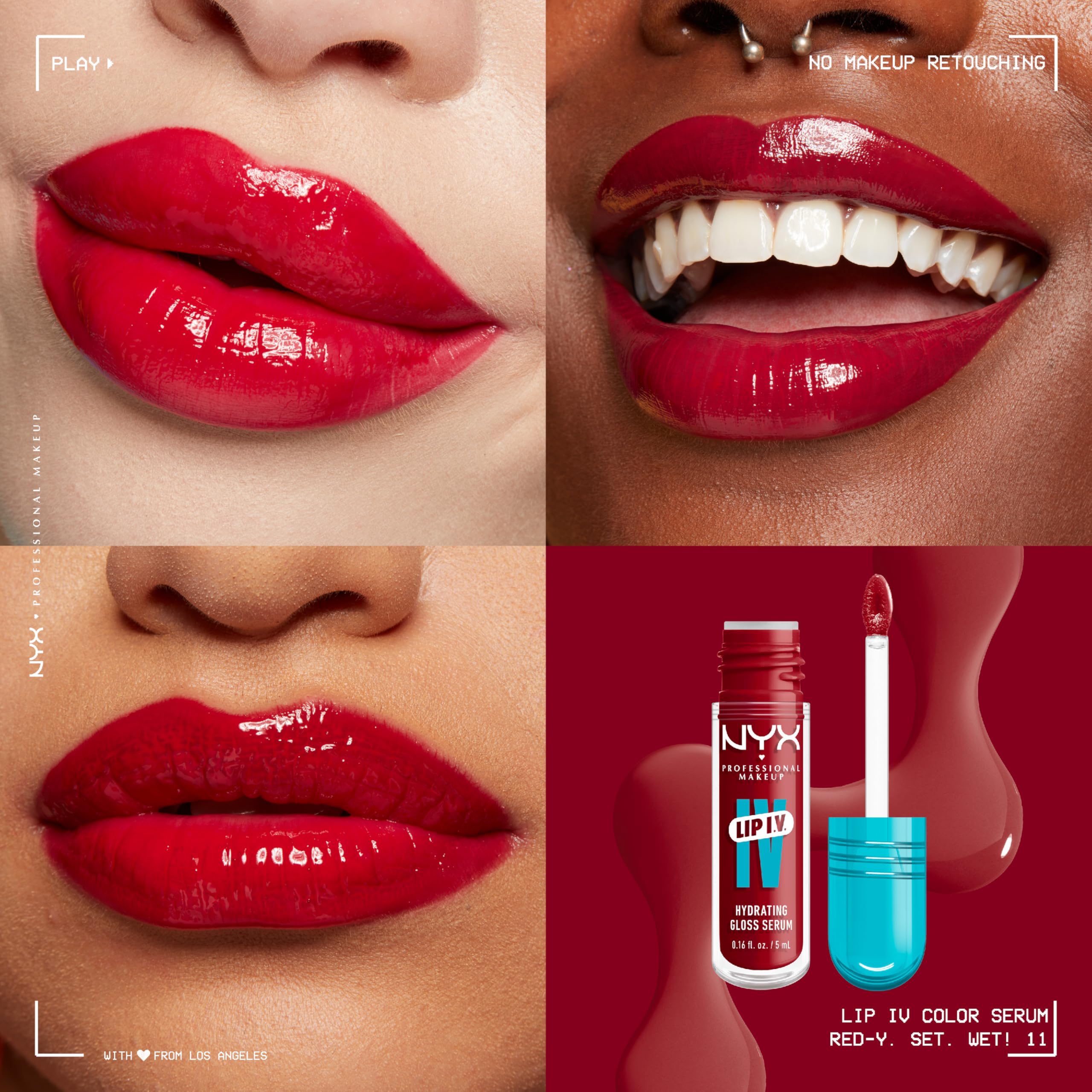 Foto 3 pulgar | Brillo De Labios Nyx Professional Makeup Lip Iv Hydrating Reddy Set Wet - Venta Internacional.