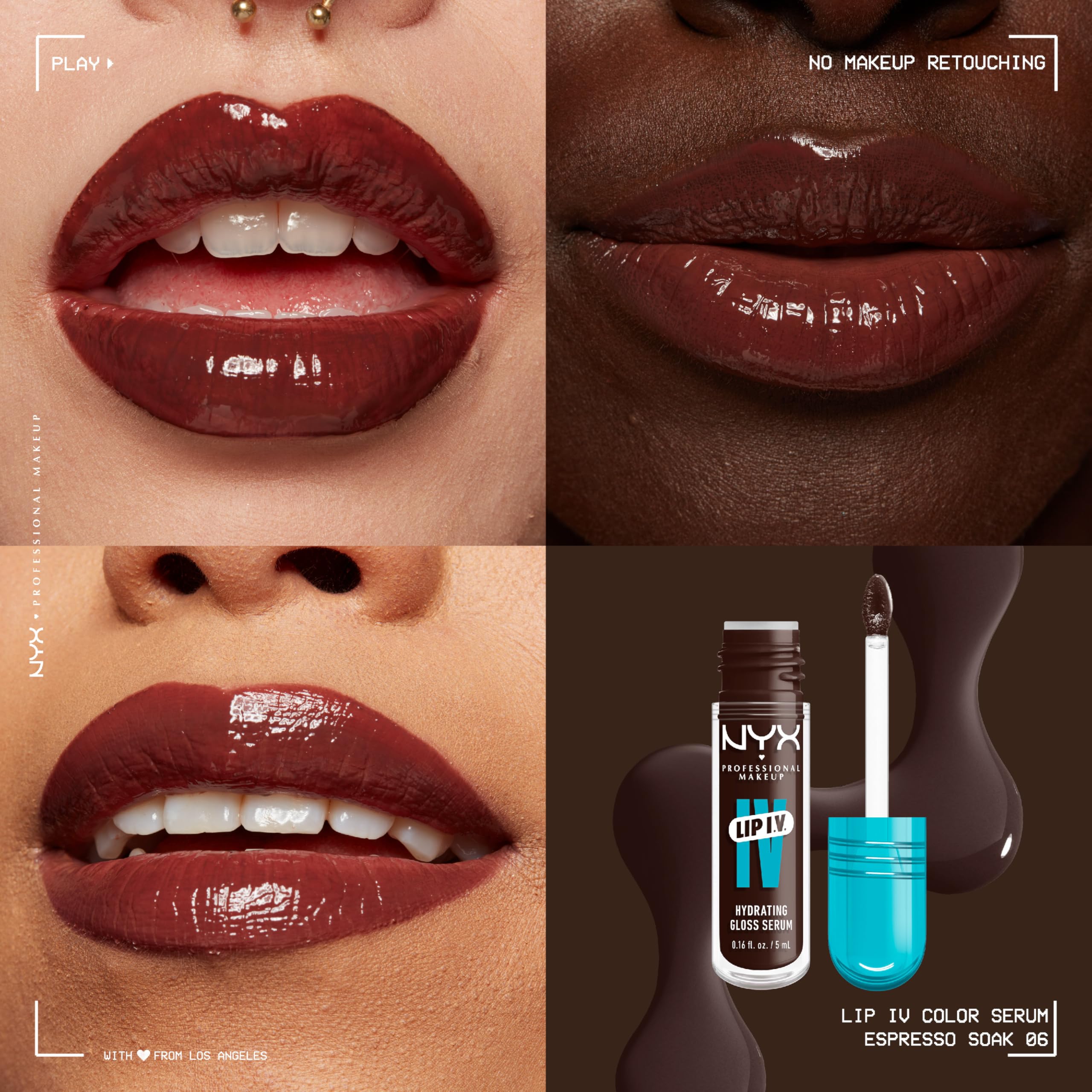 Foto 3 pulgar | Brillo De Labios Nyx Professional Makeup Lip Iv Hydrating Espresso - Venta Internacional.