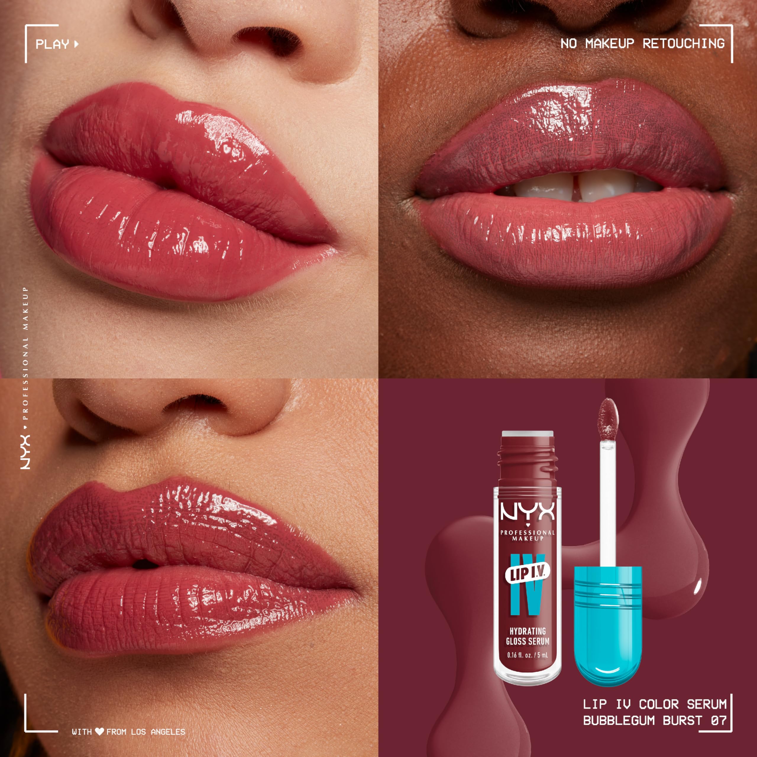 Foto 3 pulgar | Brillo De Labios Nyx Professional Makeup Lip Iv Hydrating Bubblegum - Venta Internacional.